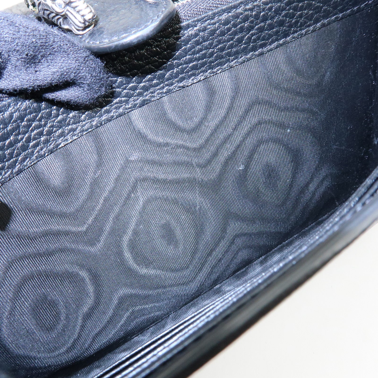 GUCCI Dionysus Leather Chain Wallet Shoulder Bag Black 401231