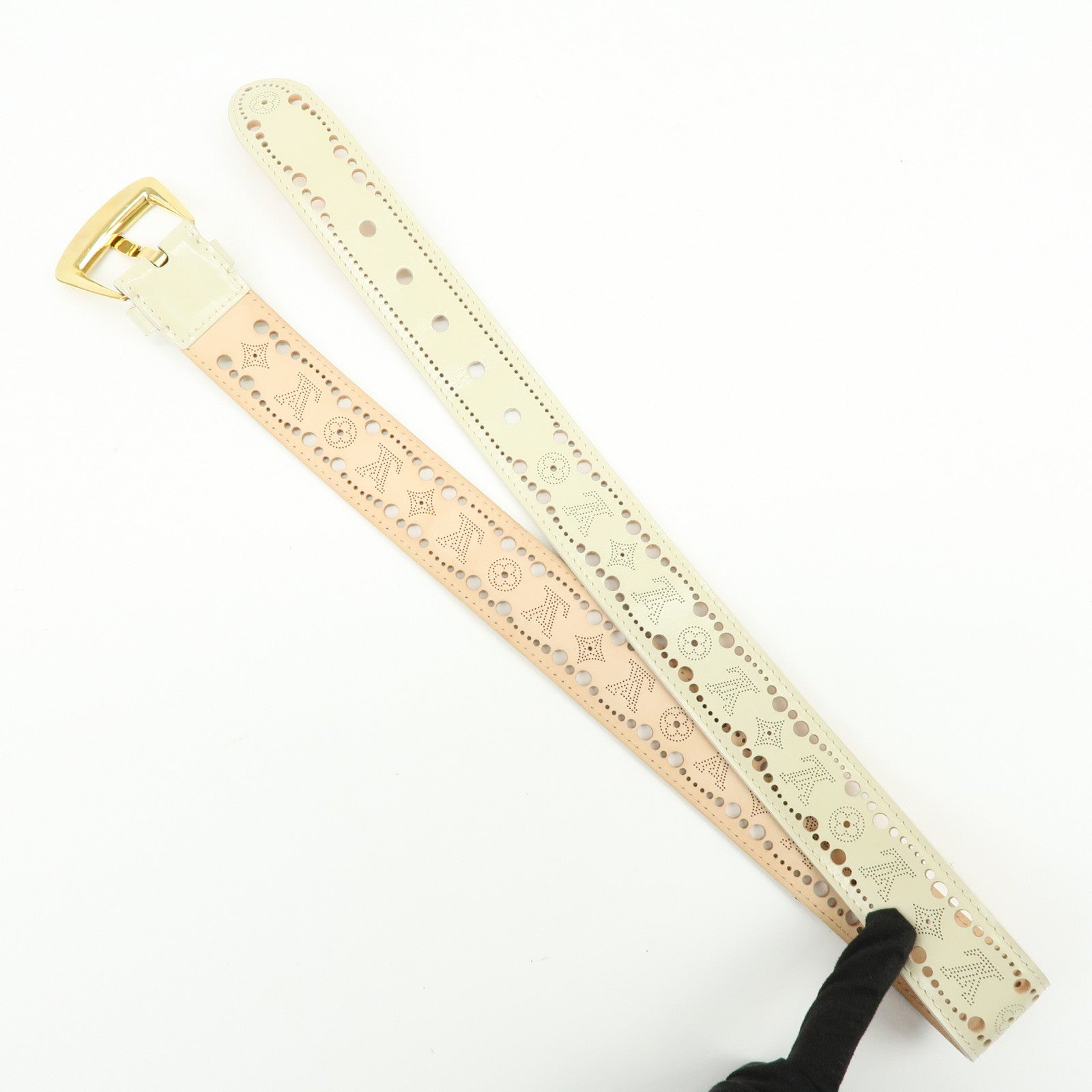 Louis Vuitton Leather Ceinture Phoenix Belt Ivory 85/34 M9680