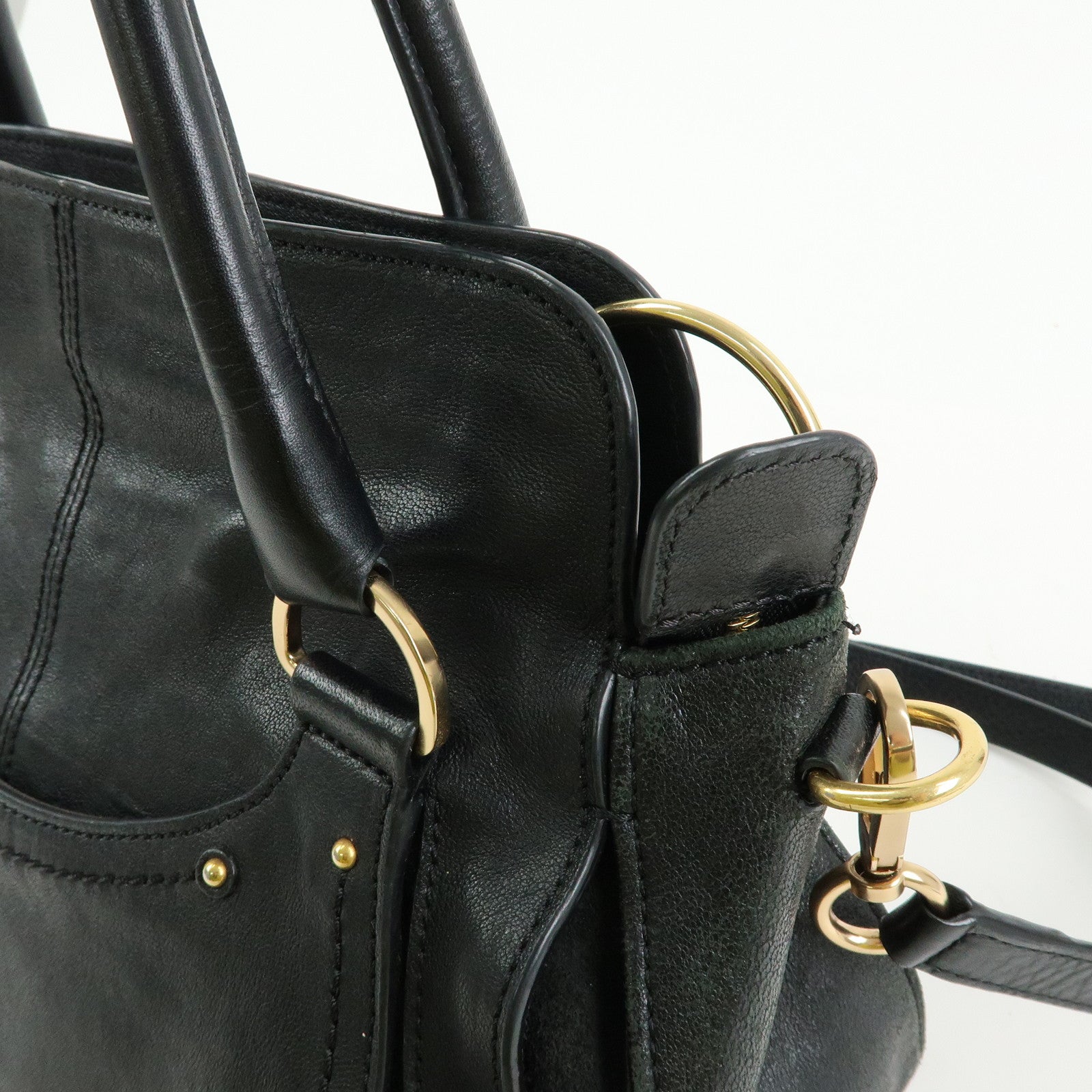 Chloe See by Cloe Leather 2Way Bag Shoulder Bag Hand Bag Black