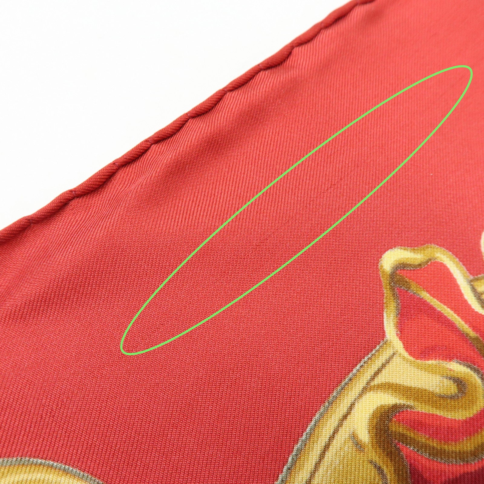 CHANEL Silk 100% Scarf Flower Motif Red Yellow