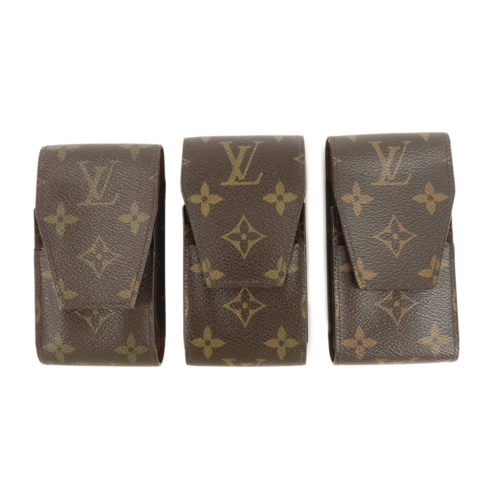 Louis Vuitton Set of 3 Monogram Etui Cigarette Case Brown M63024 Used