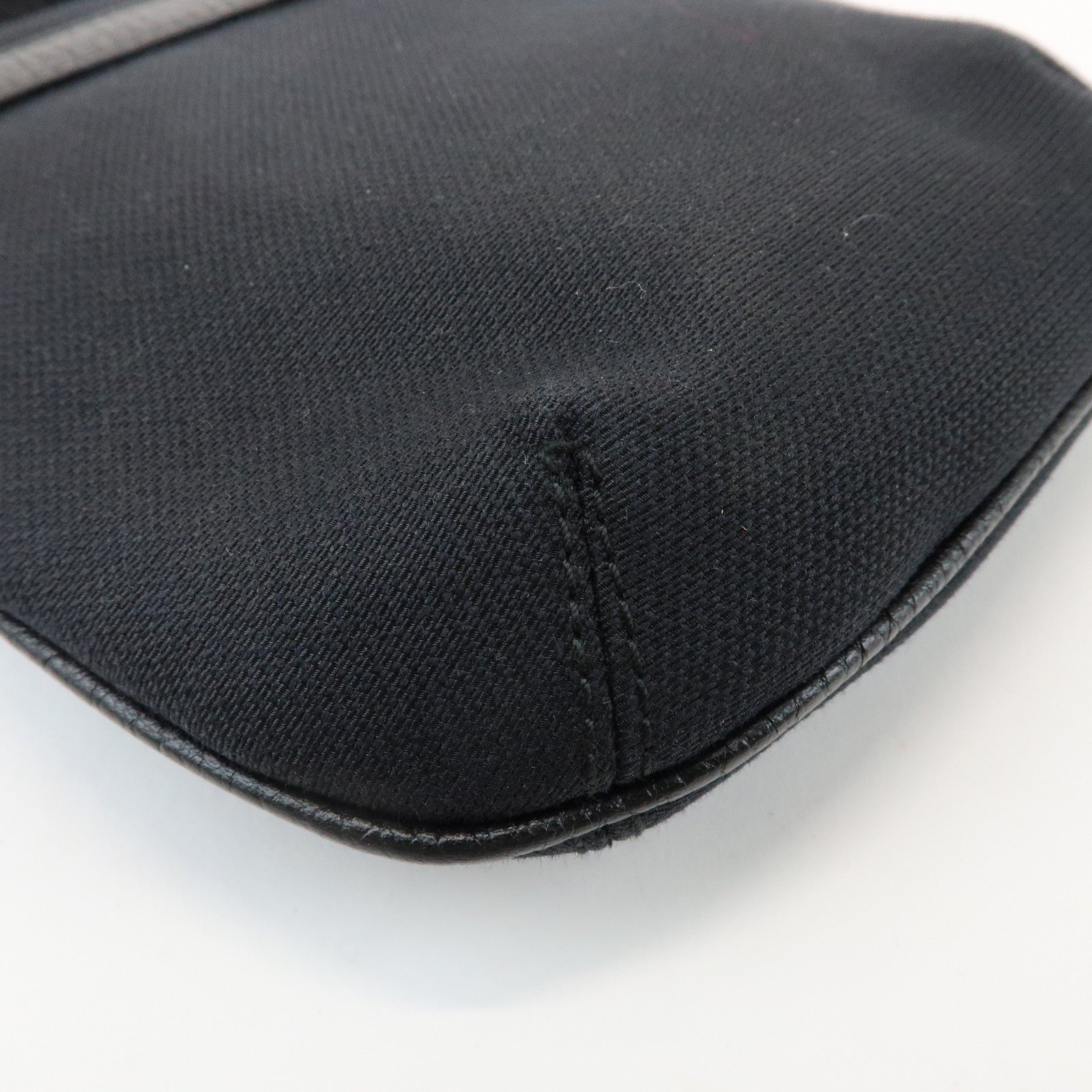 BVLGARI Canvas Leather Shoulder Bag Crossbody Bag Black