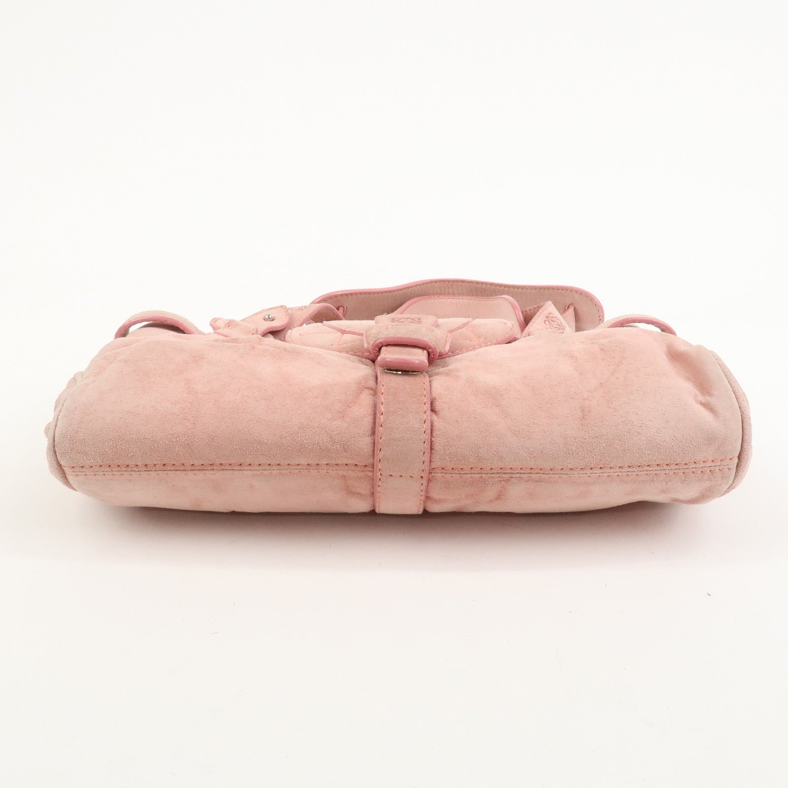 LOEWE Anagram Suede Shoulder Bag Hand Bag Pink