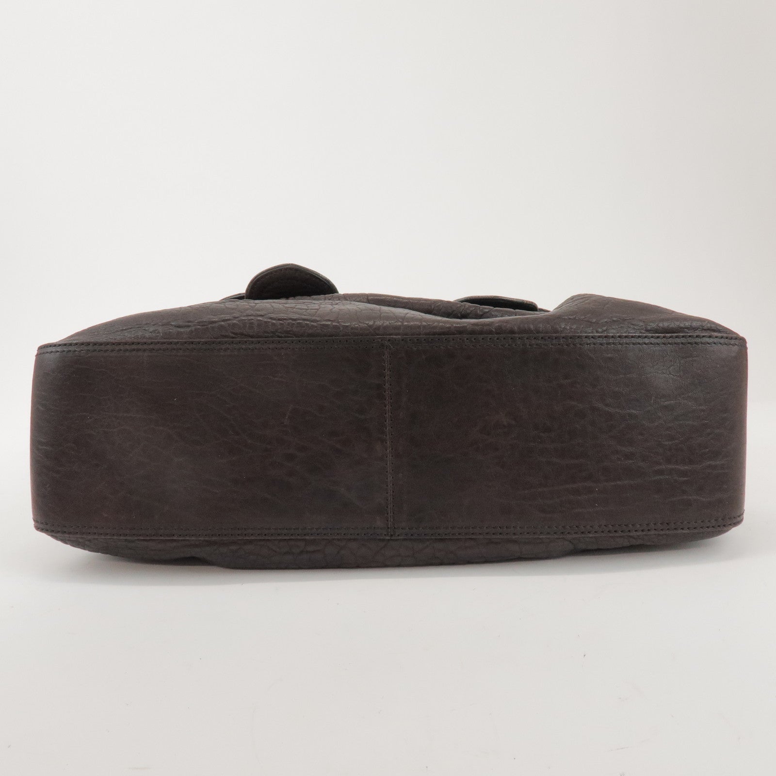 FENDI Zucca Leather PVC Coated Canvas B Bag Boston Bag Brown 8BN166