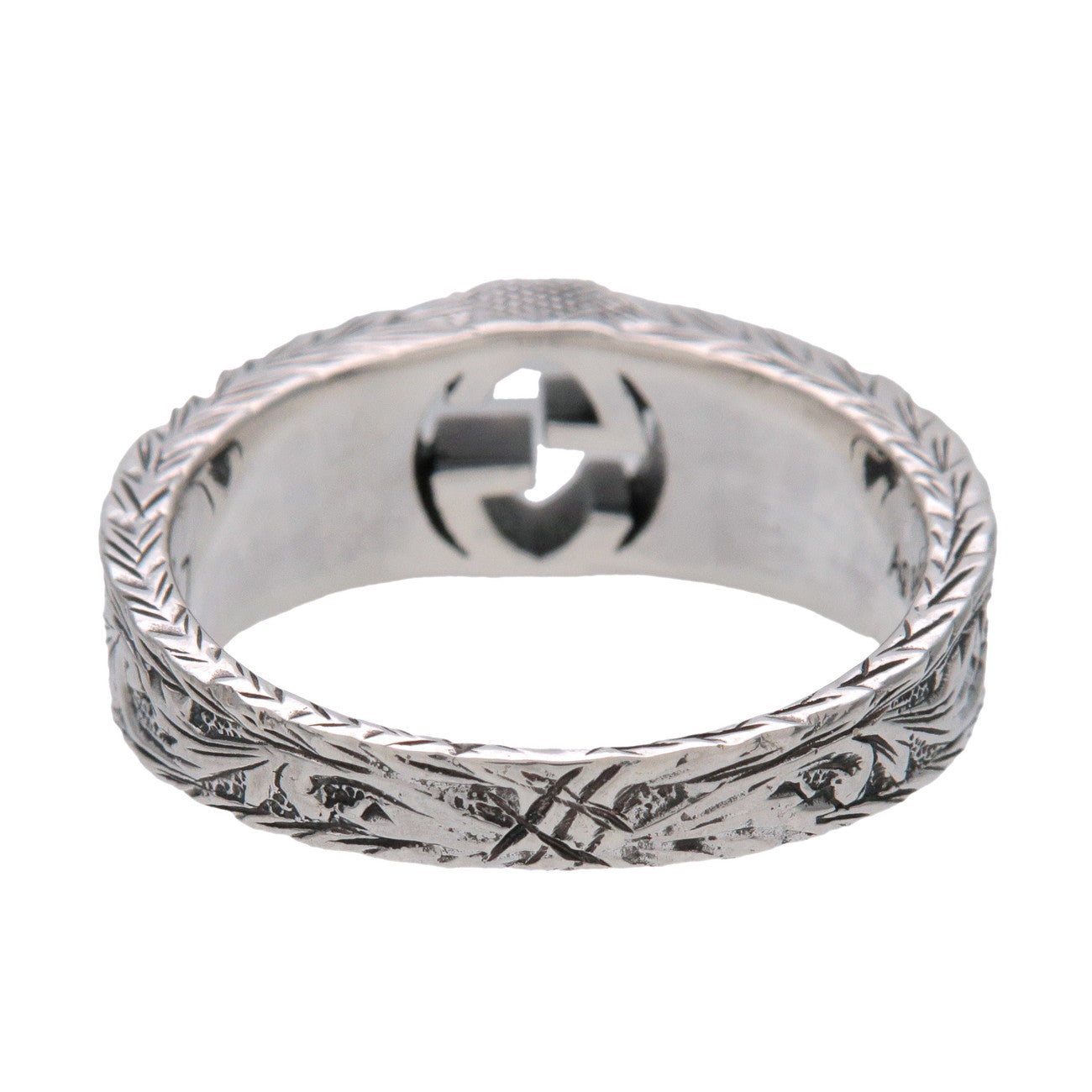 GUCCI Interlocking G Arabesque Ring SV925 Silver #17 US8 EU57