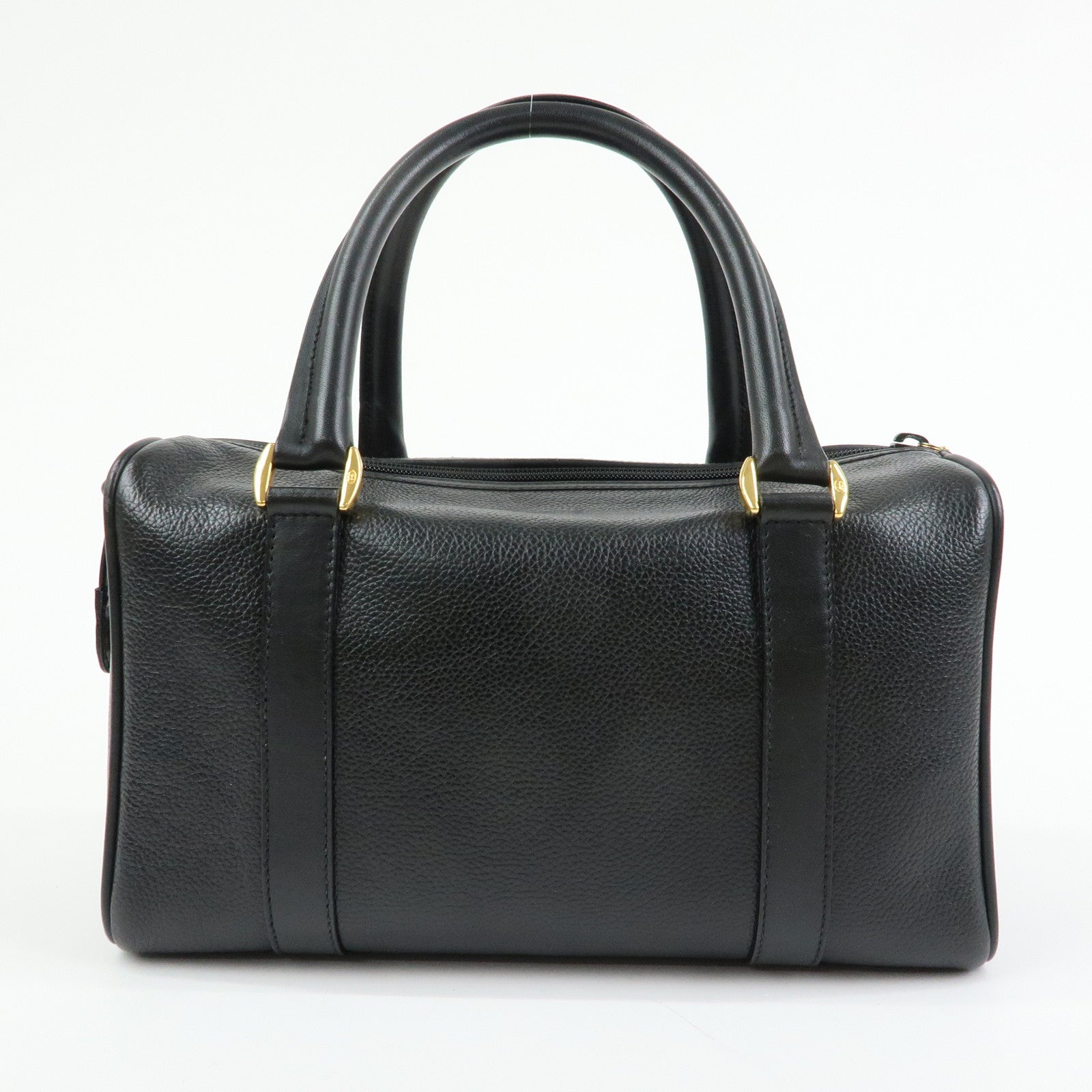 GUCCI Interlocking G Leather Boston Bag Hand Bag Black 000・58・0093