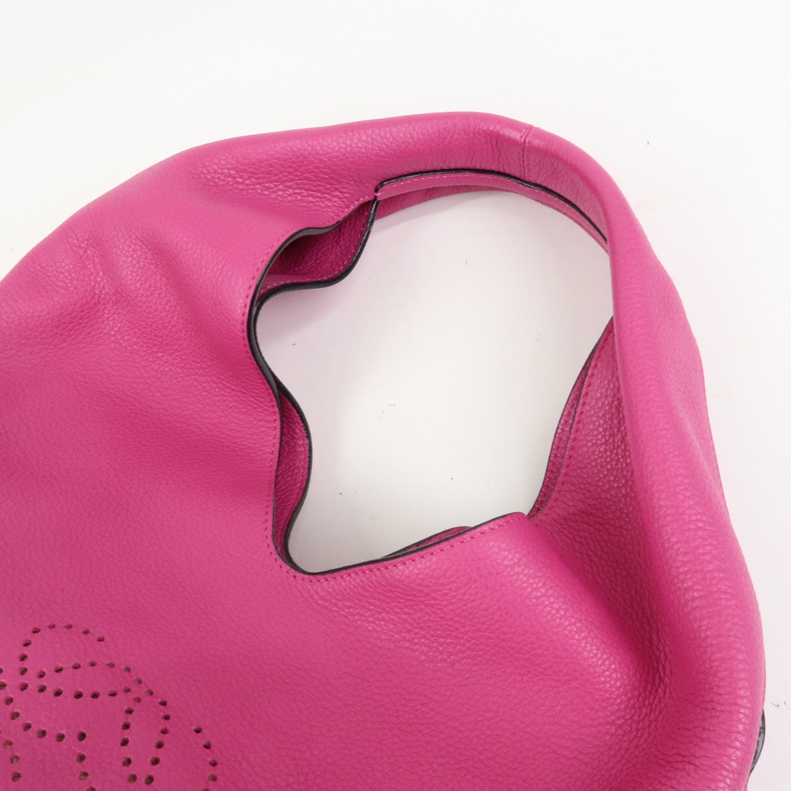 LOEWE Logo Dunas Anagram Leather Hand Bag Shoulder Bag Pink