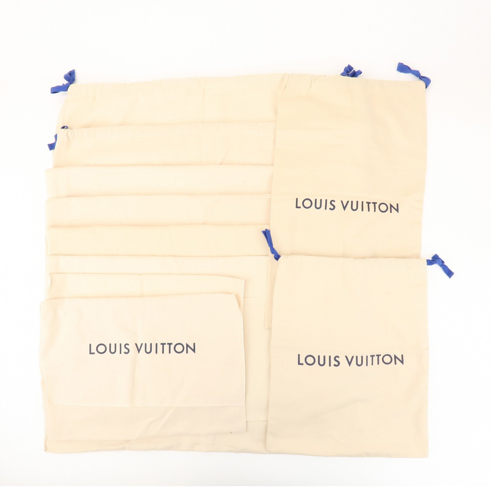 Louis Vuitton Set Of 10 Dust Bag Storage Bag Flap Drawstring Beige