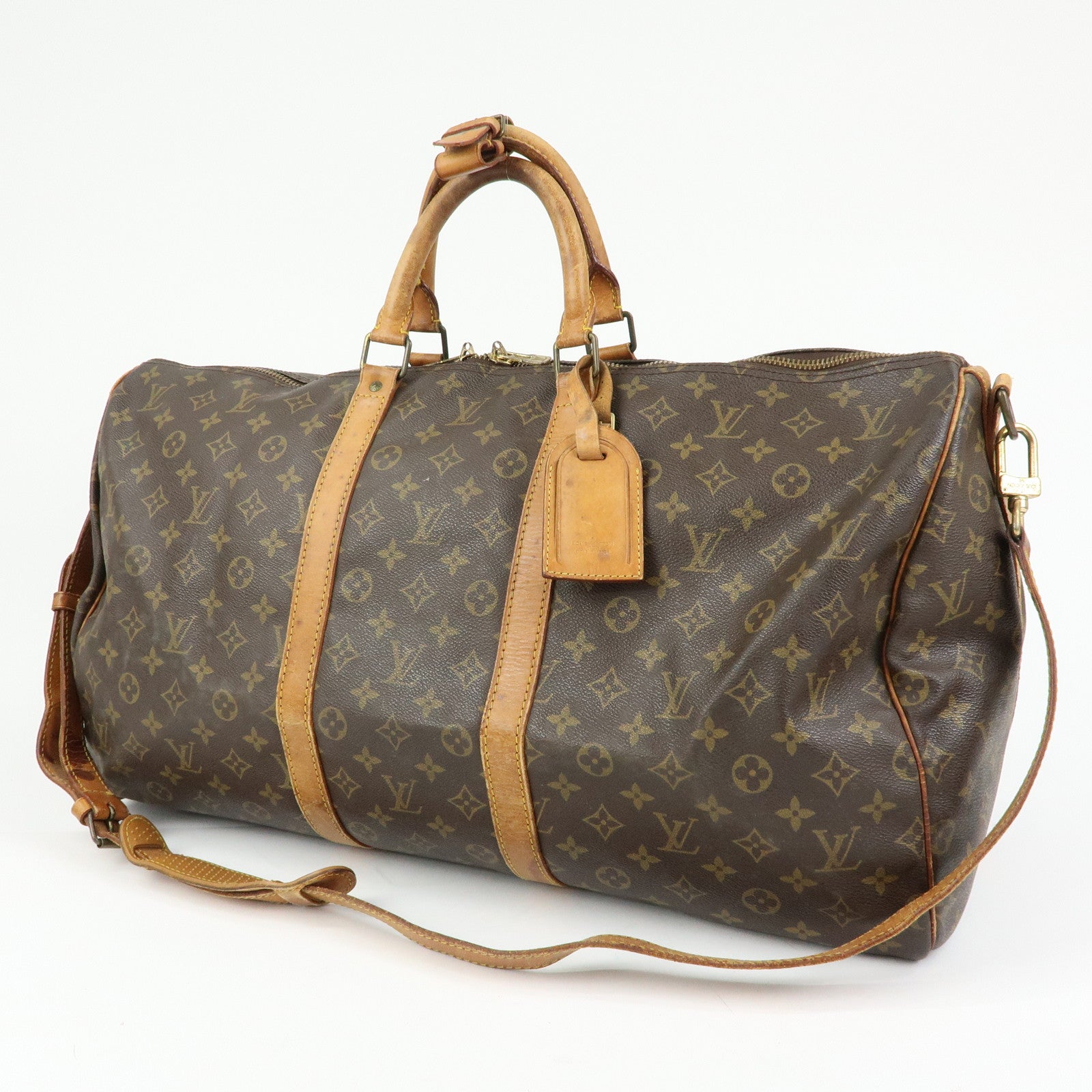 Louis Vuitton Monogram Keep All Bandouliere 55 Boston Bag M41414
