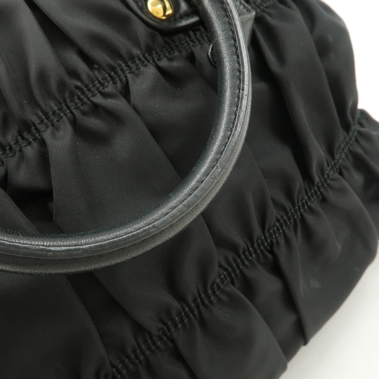 PRADA Nylon Leather 2Way Hand Bag Shoulder Bag Black BN1336