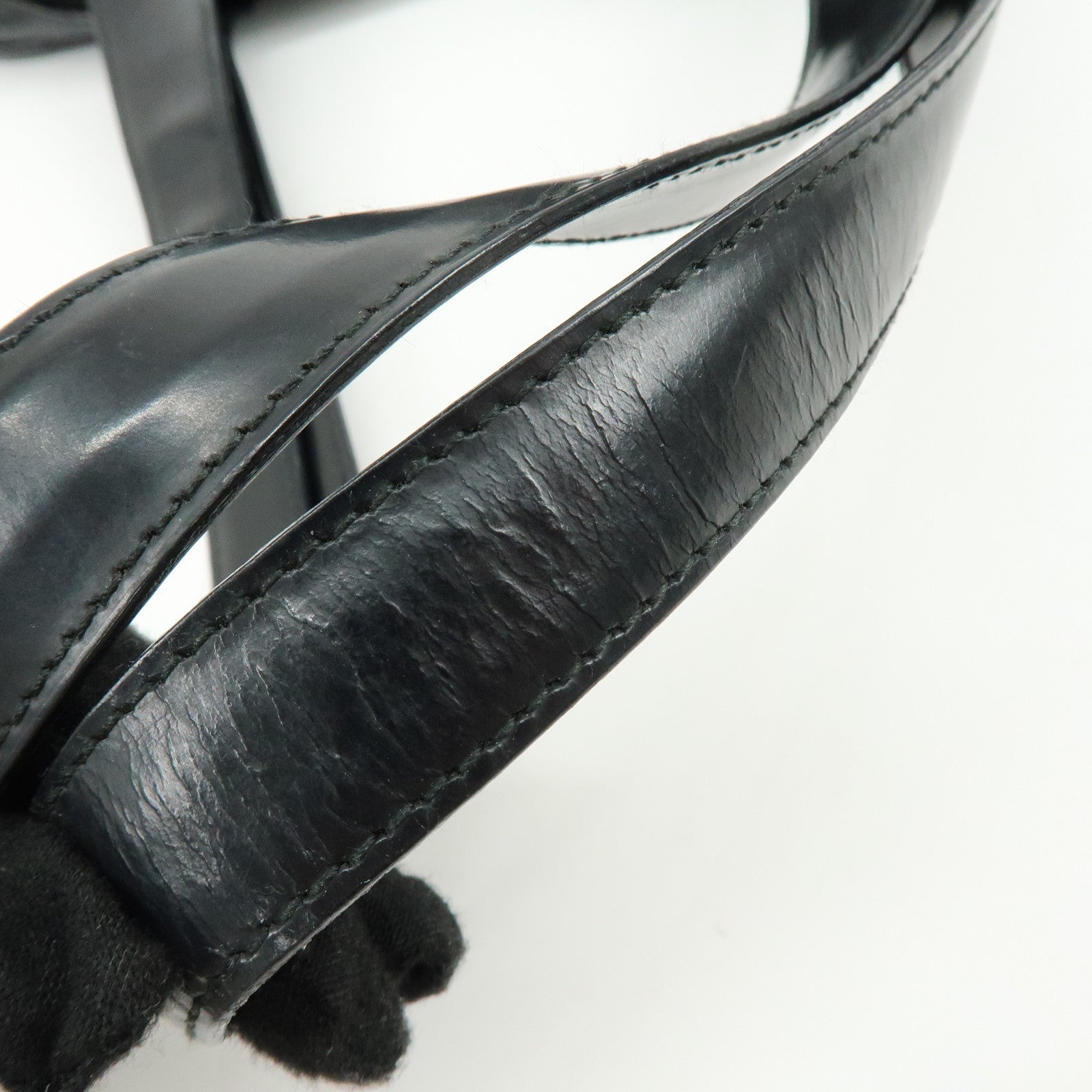 PRADA Triangle Logo Nylon Leather Shoulder Bag Tote Bag Black