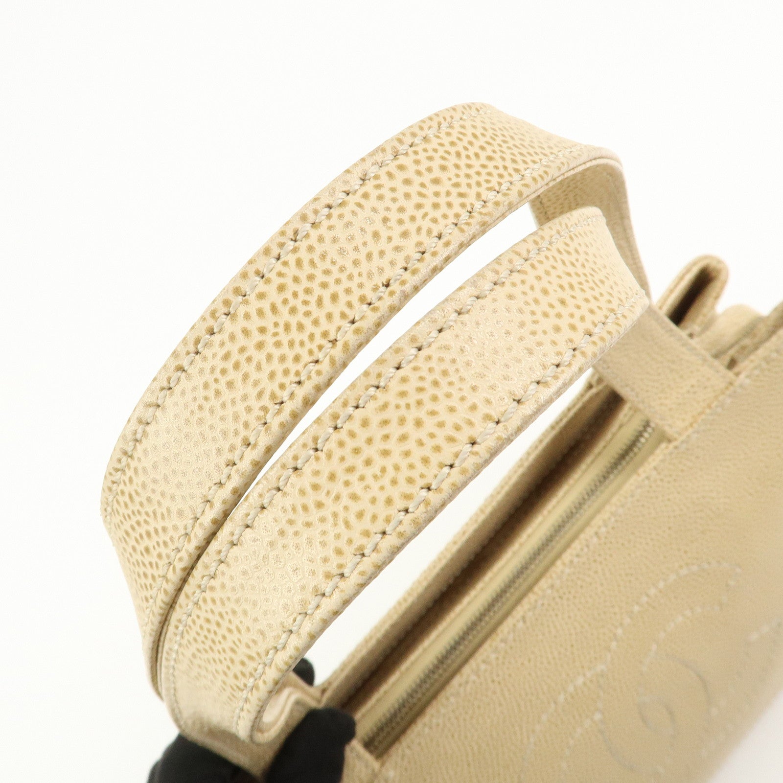 CHANEL COCO Mark Caviarskin Shoulder Bag Hand Bag Beige