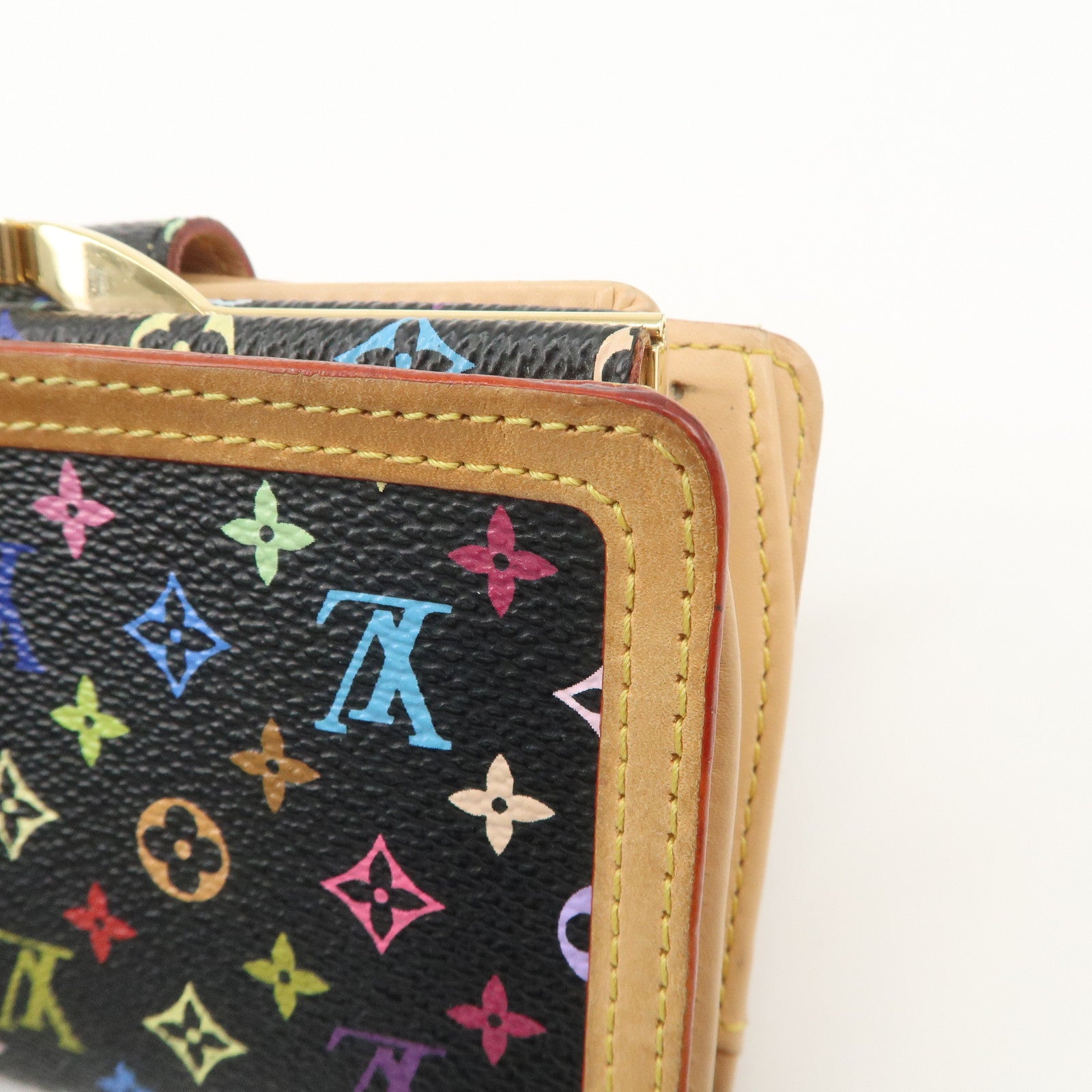 Louis Vuitton Monogram Multicolor Portefeuille Billets Viennois Wallet Noir M92988 Used