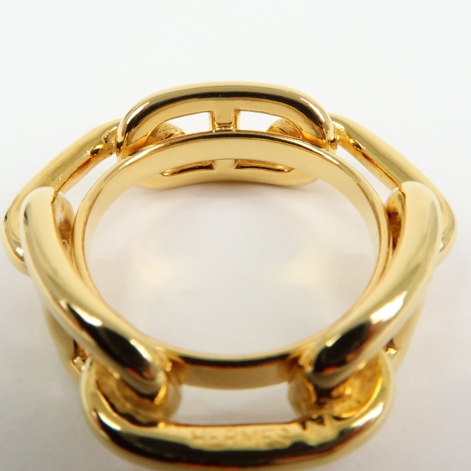 HERMES Sellier Set of 2 Metal Sellier Pin Brooch Legato Scarf Ring