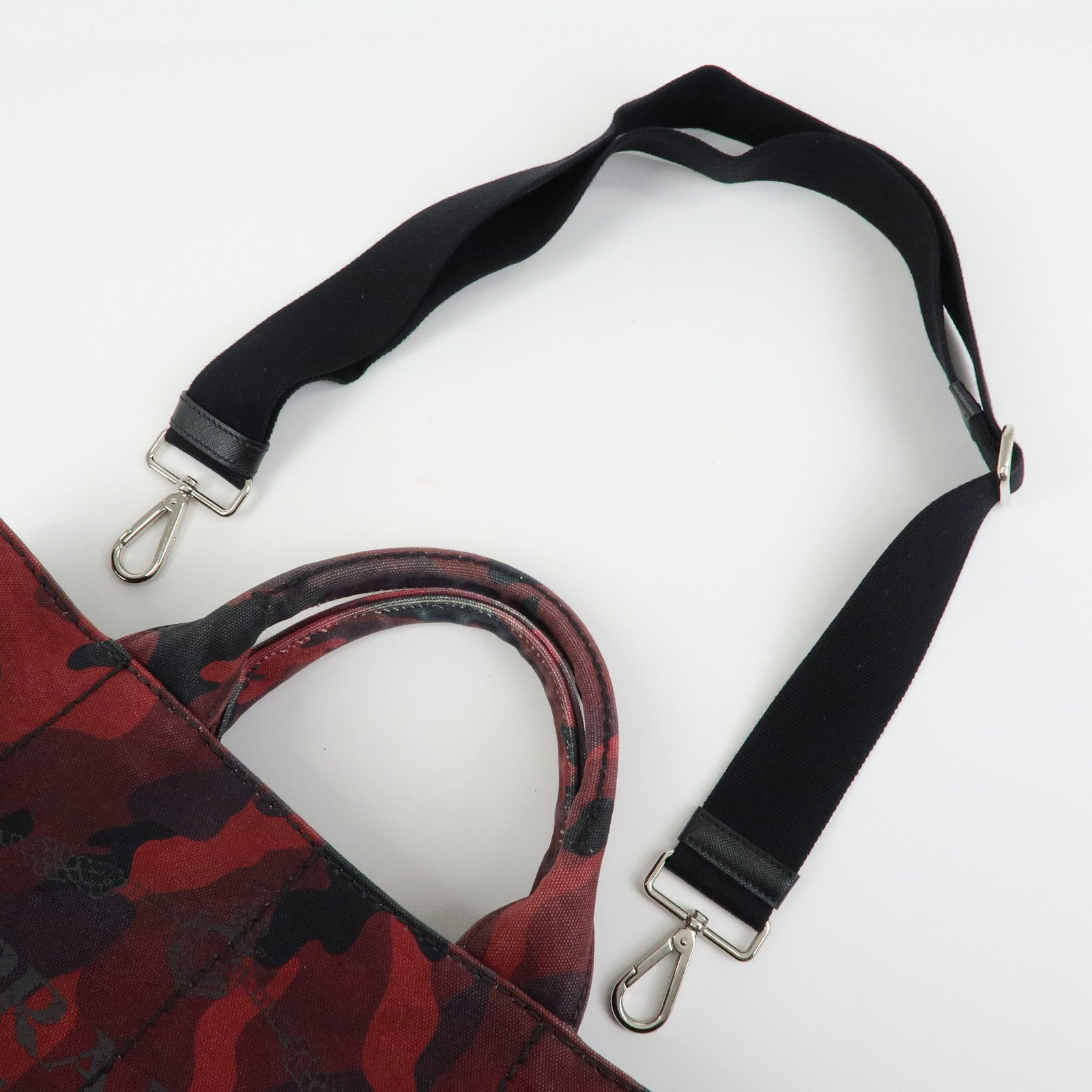 PRADA Triangle Logo Canapa 2Way Tote Hand Bag Camouflage BN2642
