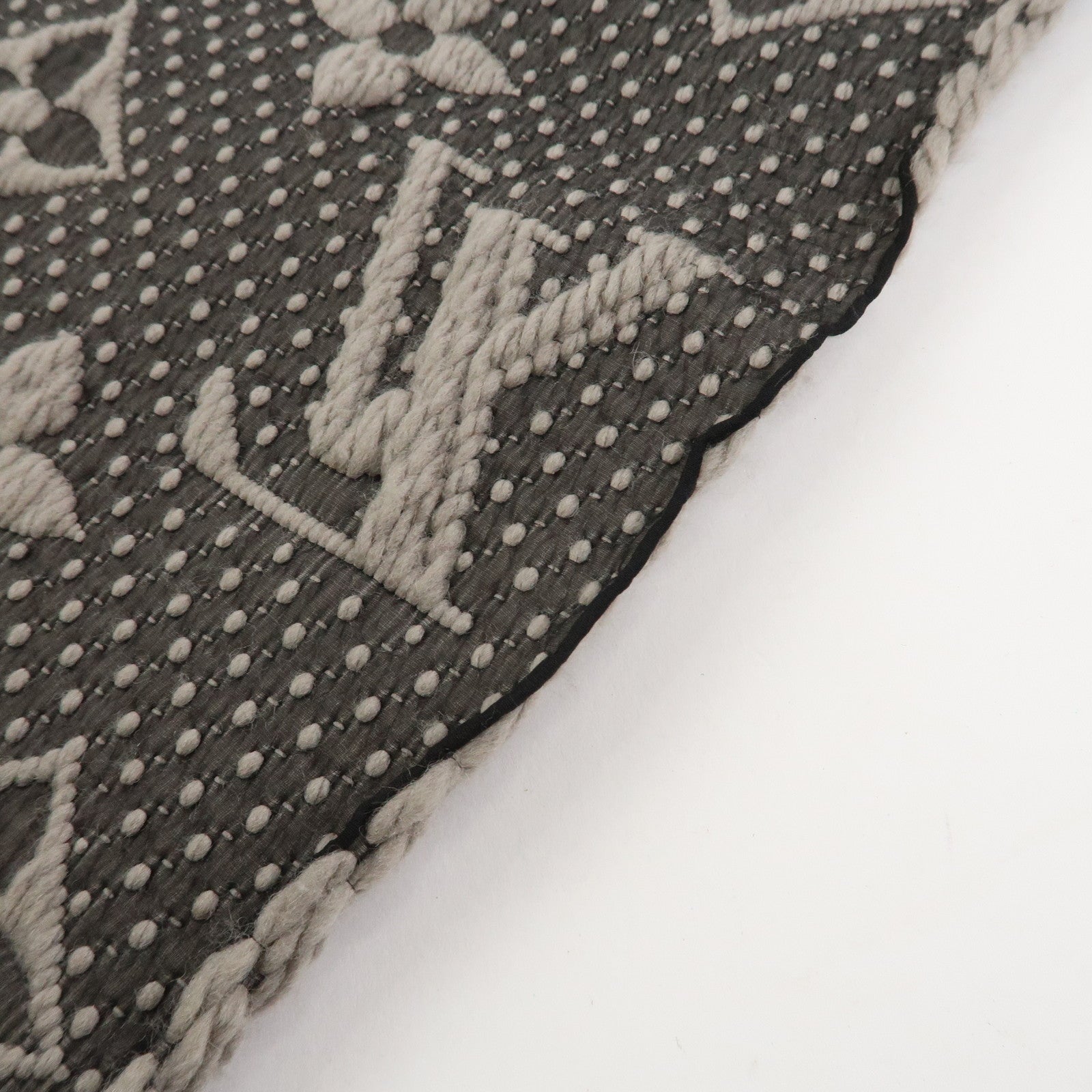 Louis Vuitton Echarpe Logomania Wool Silk Scarf Gray 413287