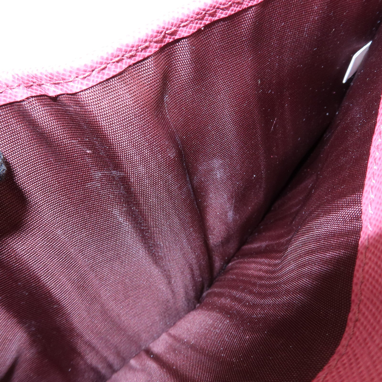 PRADA Logo Saffiano Leather Tri-fold Compact Wallet Pink 1M0176 Used