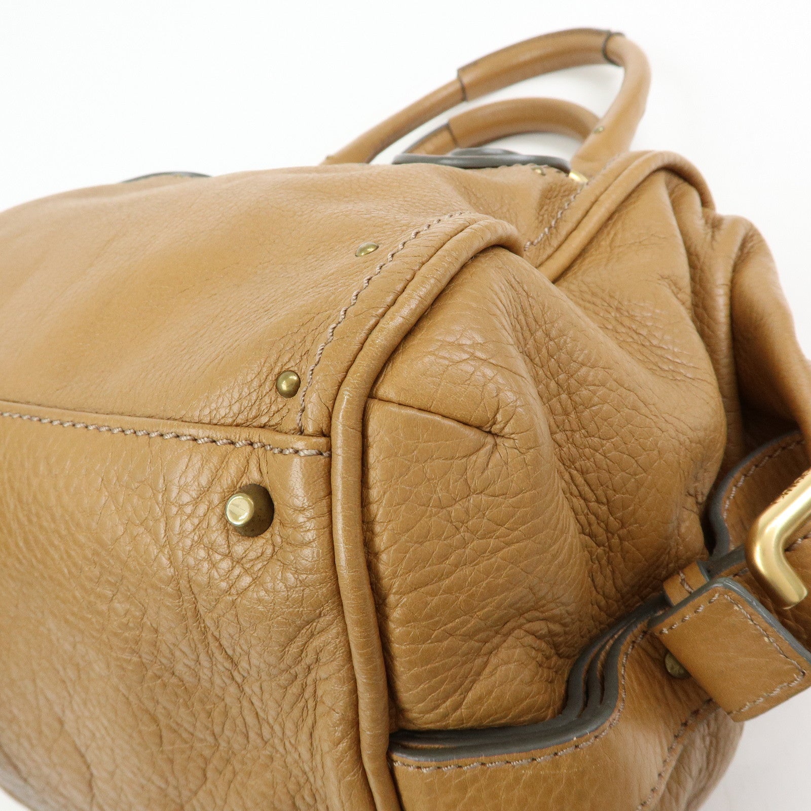 Chloe Paddington Leather Shoulder Bag Boston Bag Brown