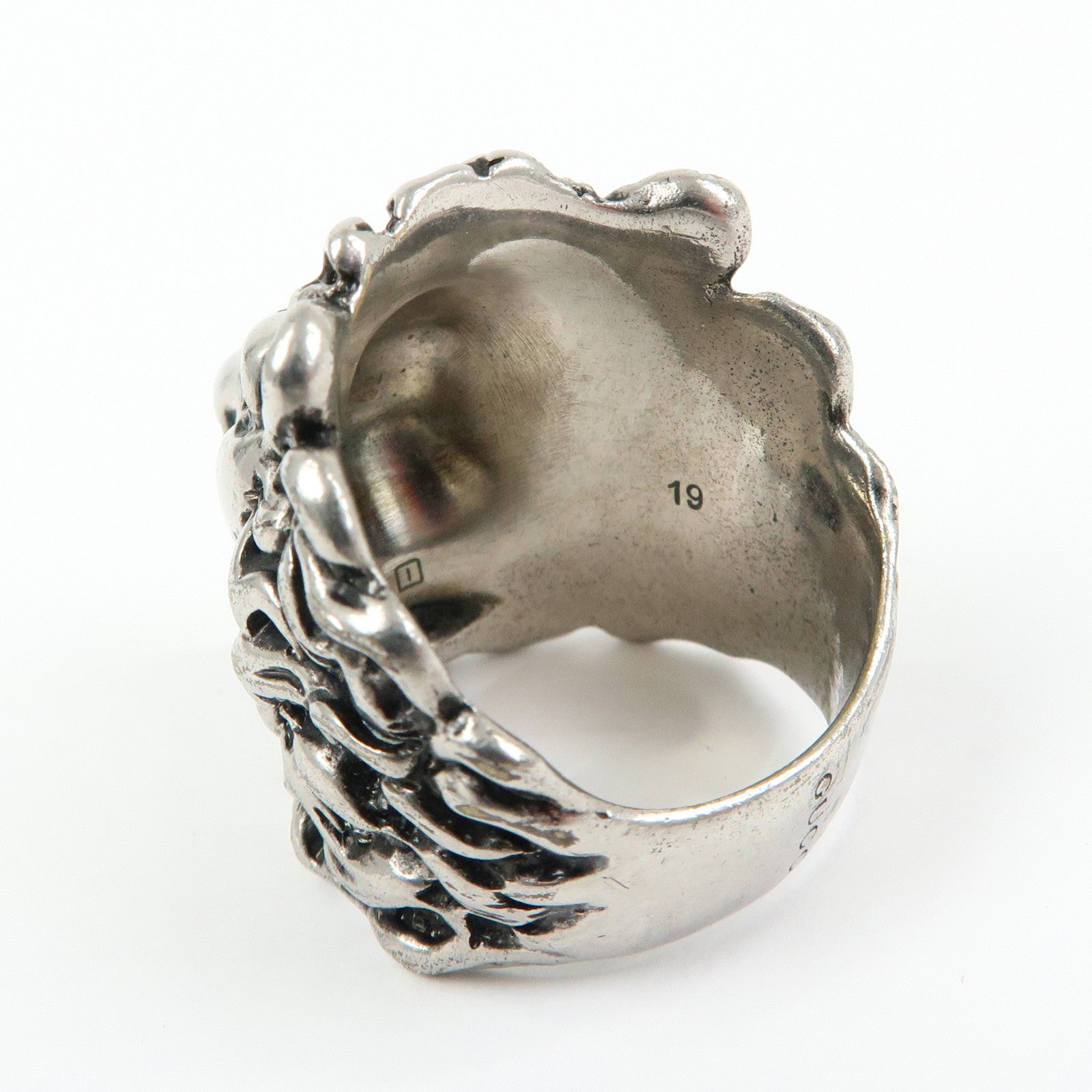 GUCCI Lion Head Metal Ring Silver #19 US9 EU58 HK19