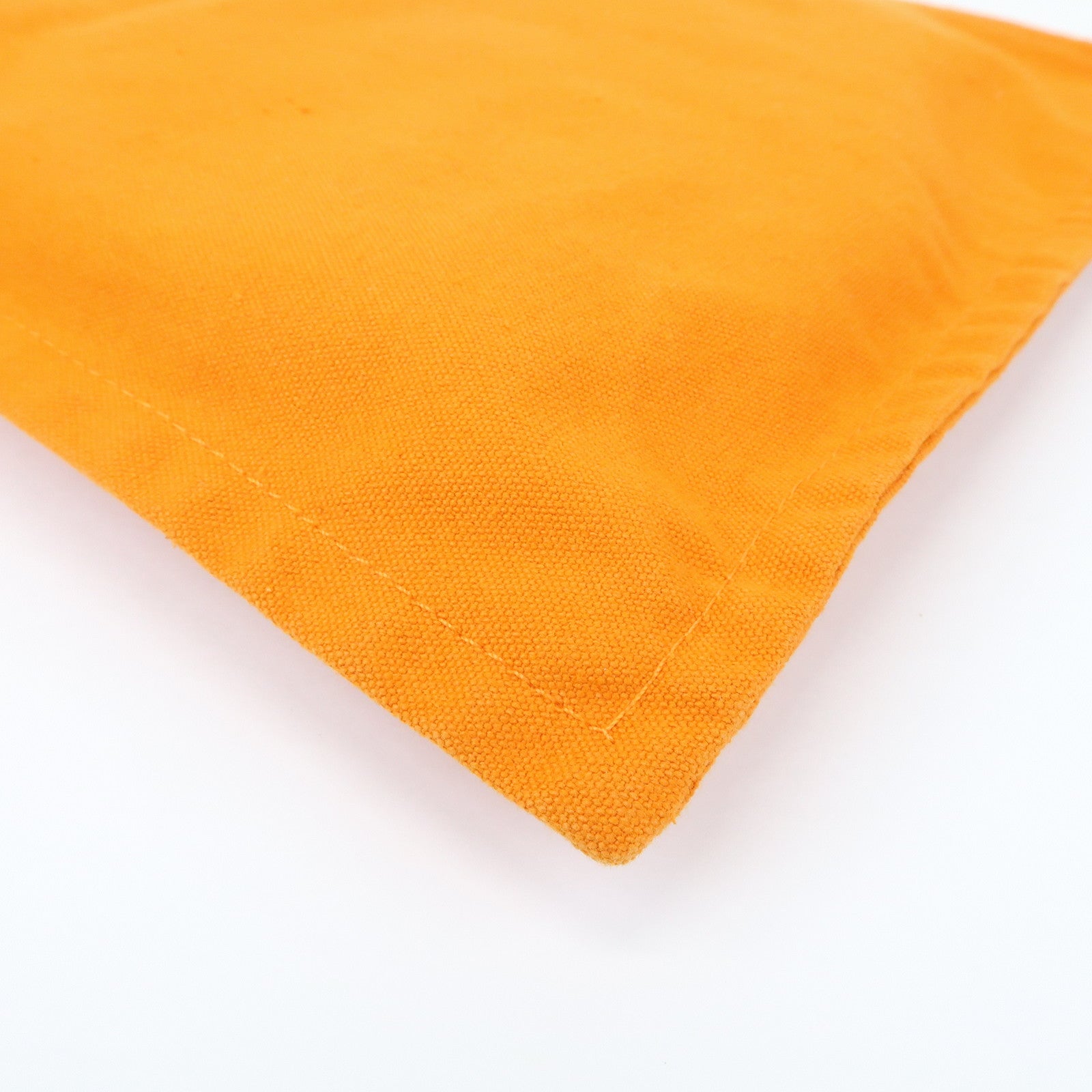 HERMES Cotton Leather Bora Bora GM Flat Pouch Fluorescent Orange