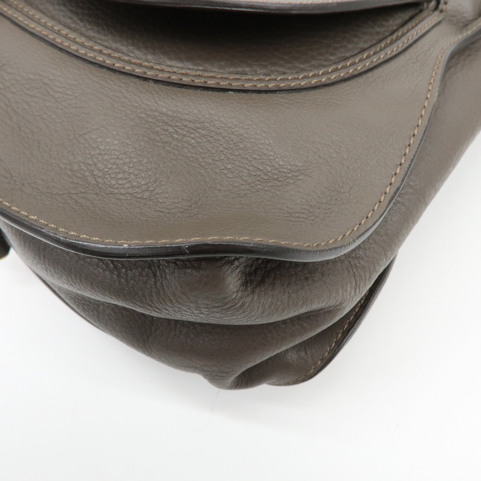 Chloe Marcie Leather 2Way Bag Shoulder Bag Hand Bag Greige