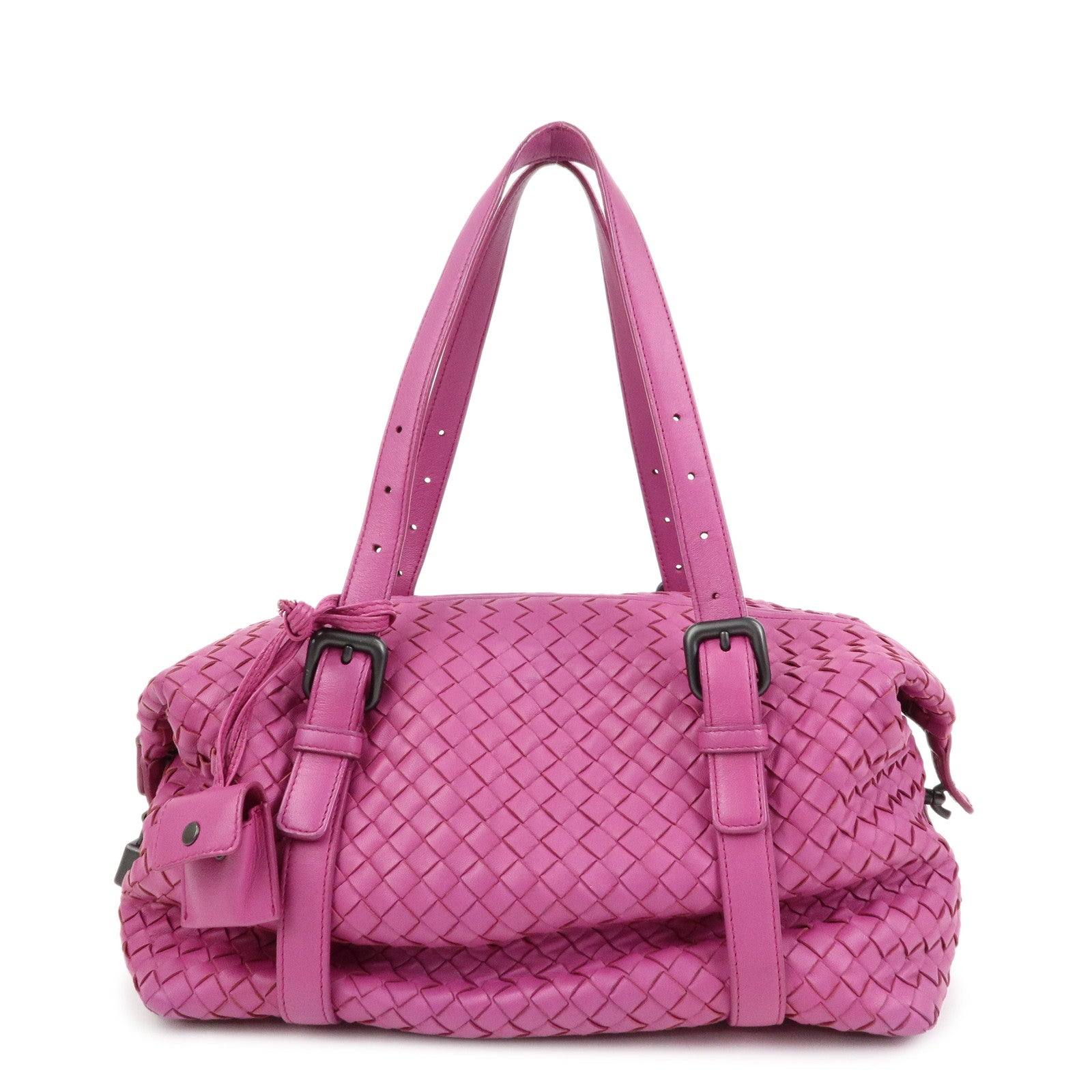 BOTTEGA VENETA Intrecciato Nappa Leather Boston Bag Pink 272801