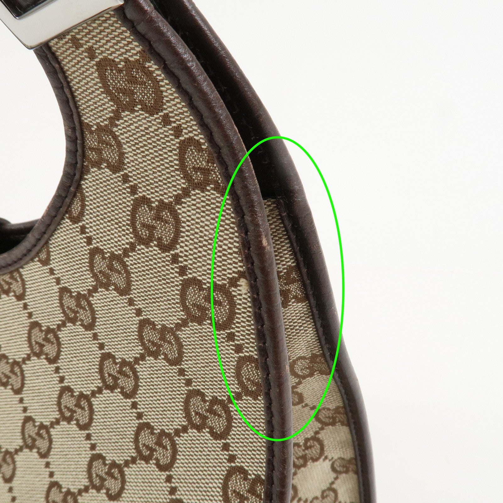 GUCCI Jackie Canvas Leather Shoulder Bag Hand Bag Beige Brown 01719