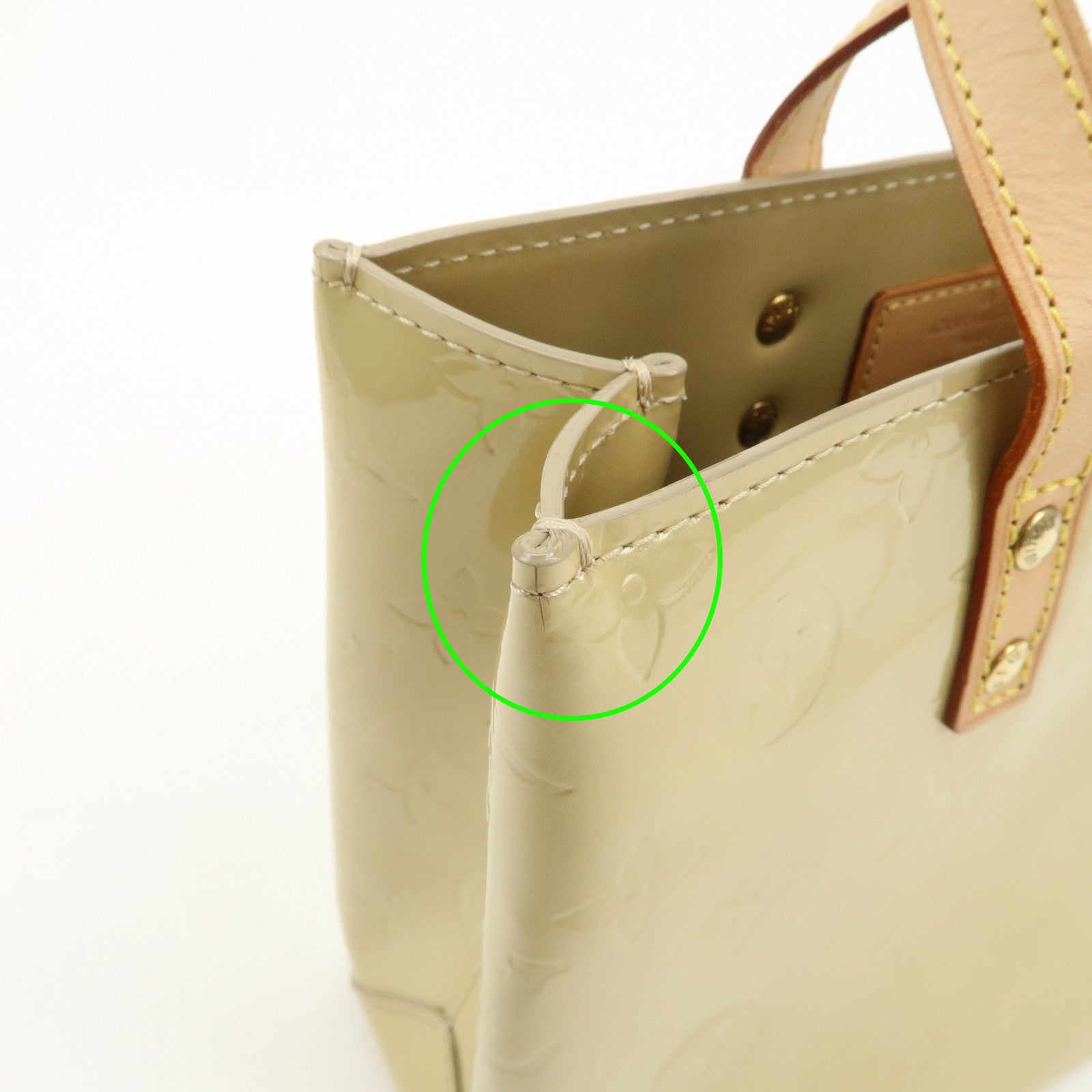 Louis Vuitton Monogram Vernis Lead PM Hand Bag Beige M91144