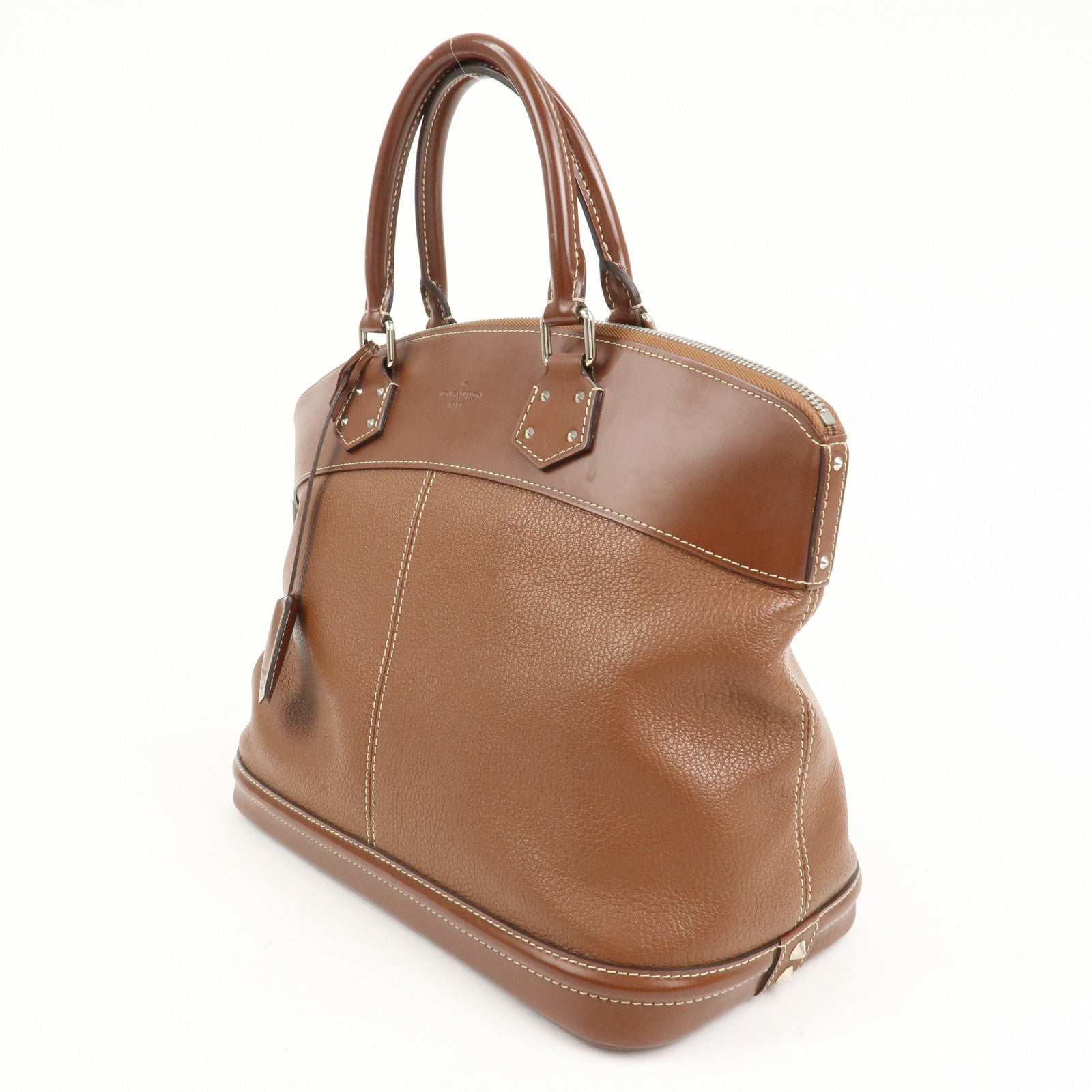 Louis Vuitton Suhari Leather Lock it MM Hand Bag Sienne M91889