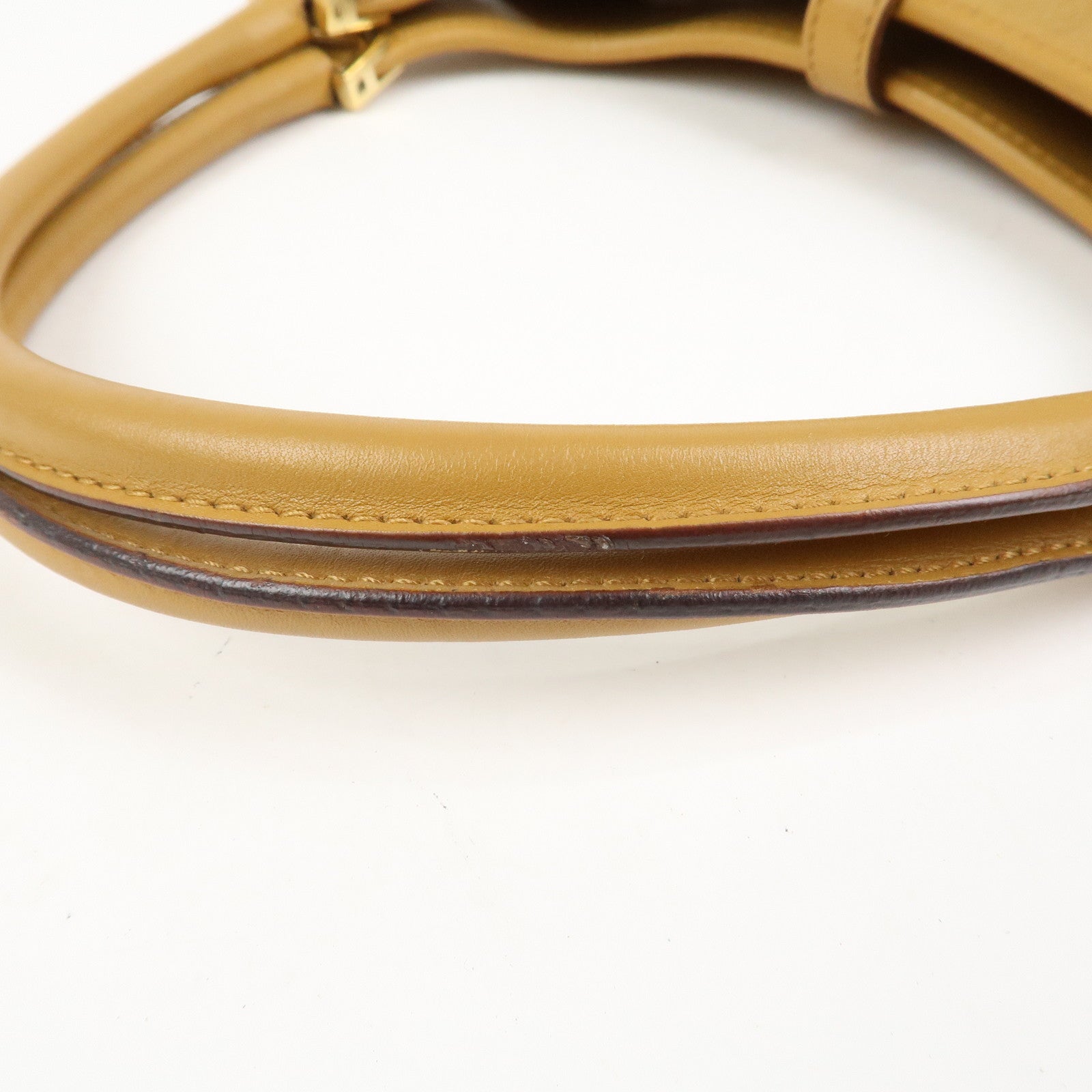 GUCCI Jackie Logo Suede Leather Shoulder Bag Light Brown 002・1068