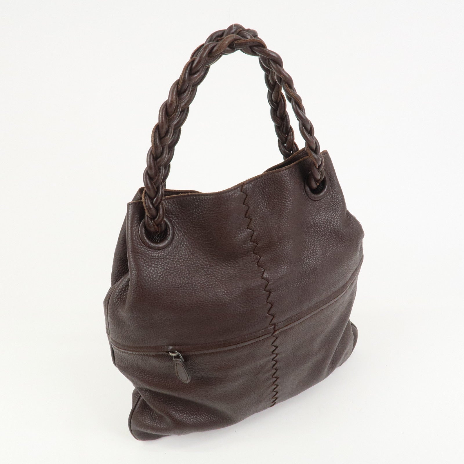 BOTTEGA VENETA Cervo Leather 2WAY Bag Shoulder Bag Hand Bag Brown