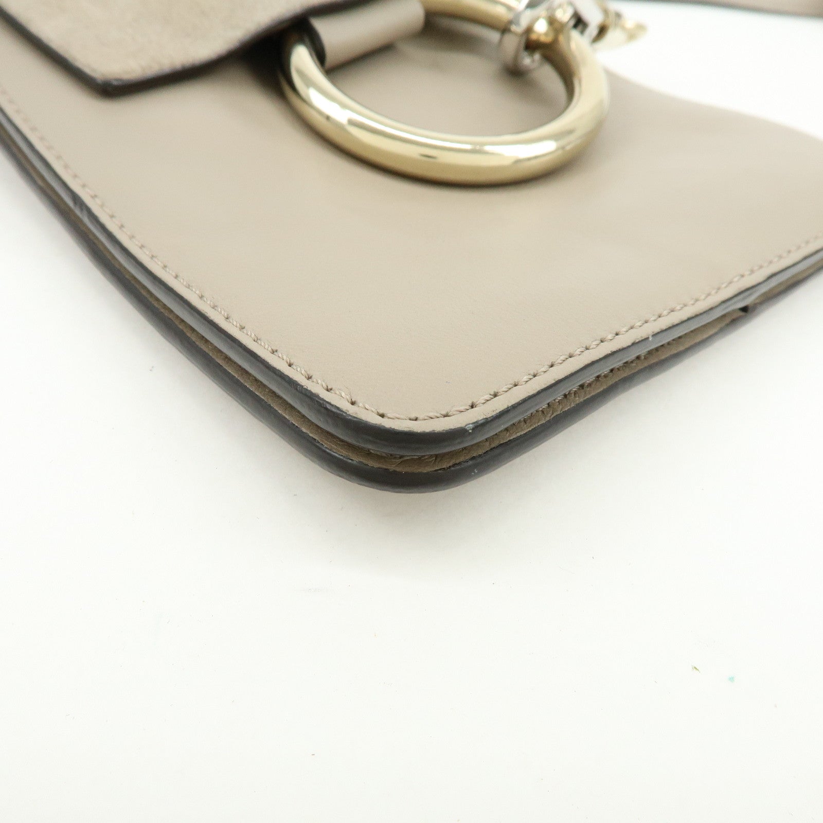 Chloe Faye Suede Leather Shoulder Bag Crossbody Bag Beige