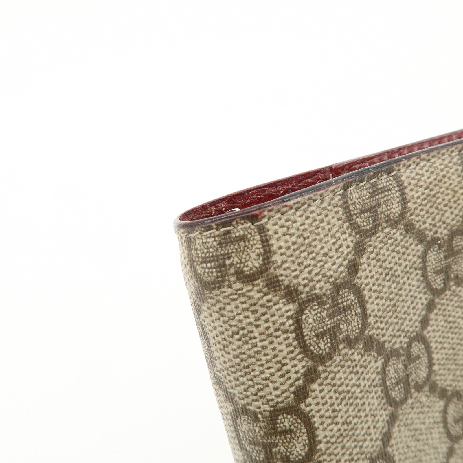 GUCC GG Supreme Canvas Leather Planner Cover Beige Brown 115240 Used