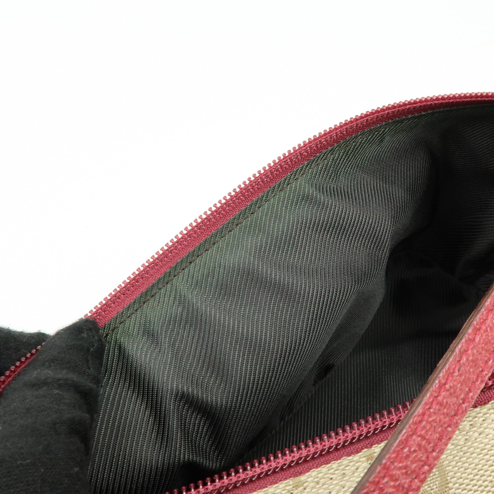 GUCCI Boat Bag GG Canvas Leather Hand Bag Beige Pink 07198