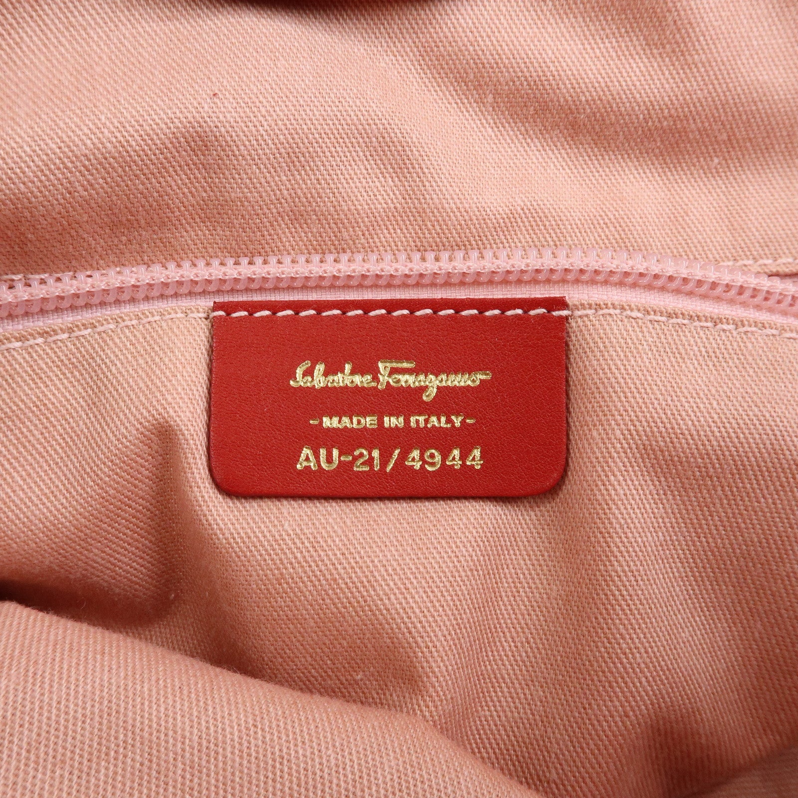 Ferragamo Gancini Canvas Leather Tote Shoulder Bag OSAKA 2004 Red
