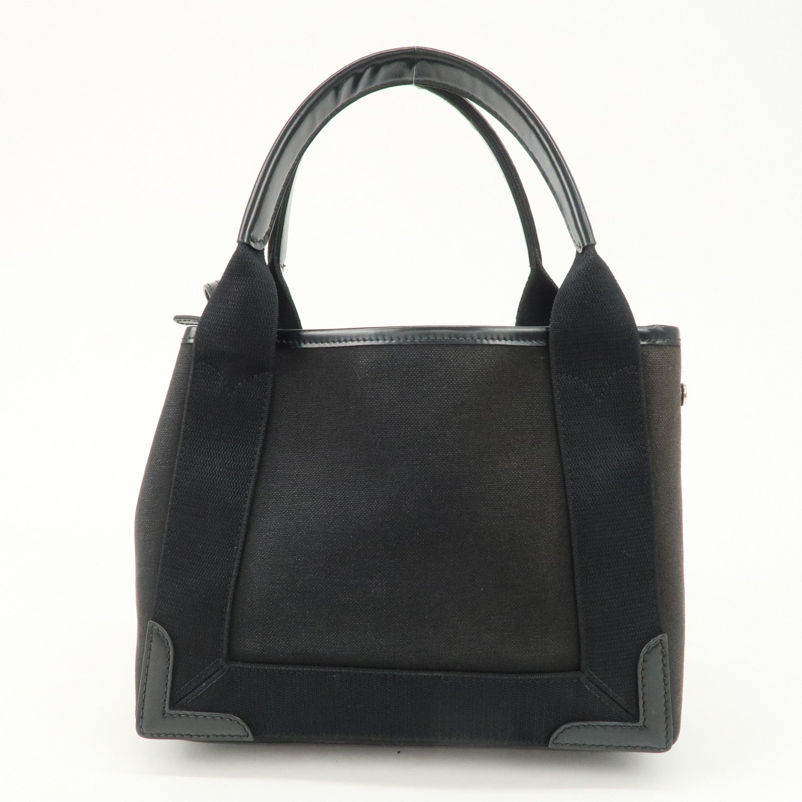 BALENCIAGA Cabas XS Canvas Leather 2Way Tote Bag Shoulder Bag Black