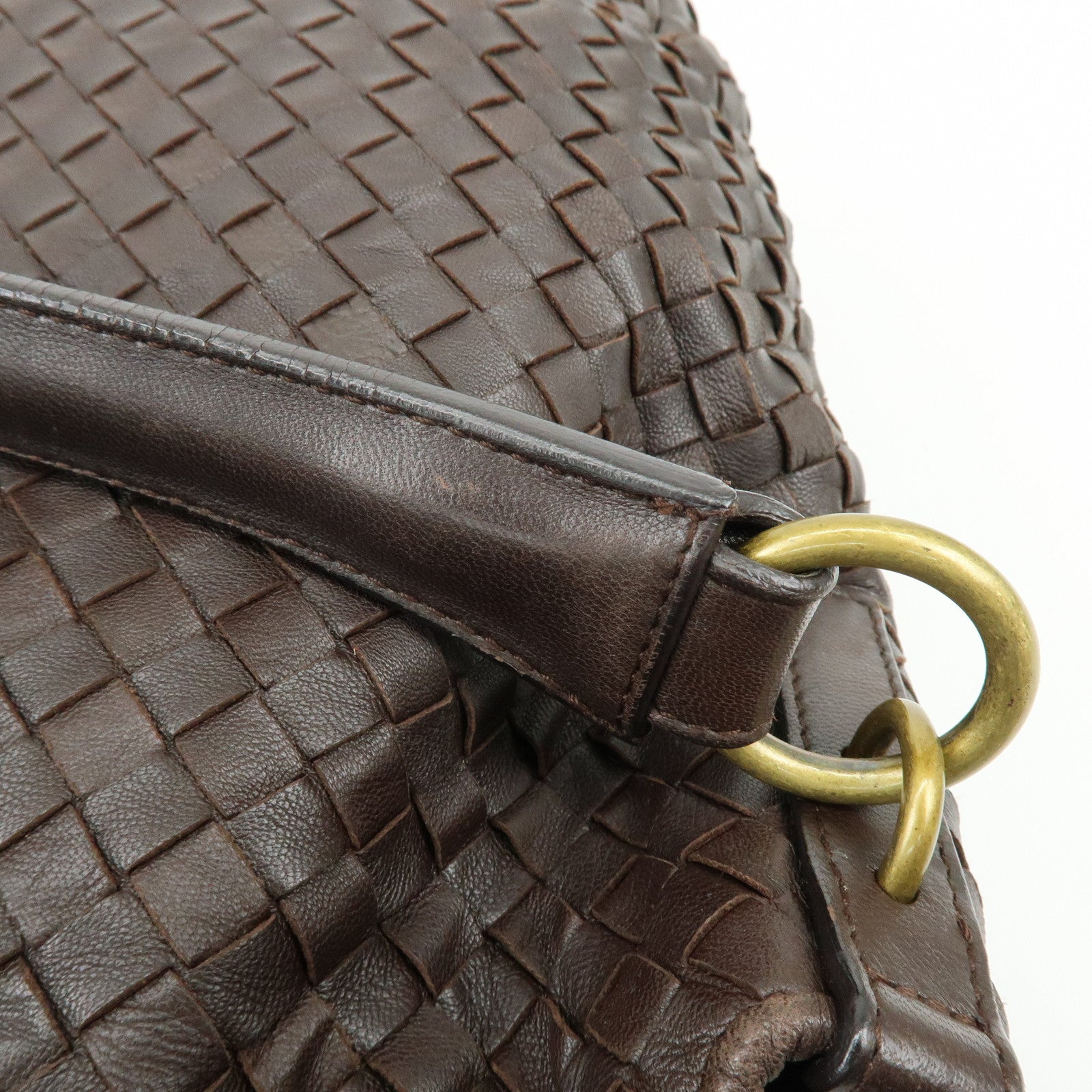 BOTTEGA VENETA Intrecciato Leather Shoulder Bag Brown 174741