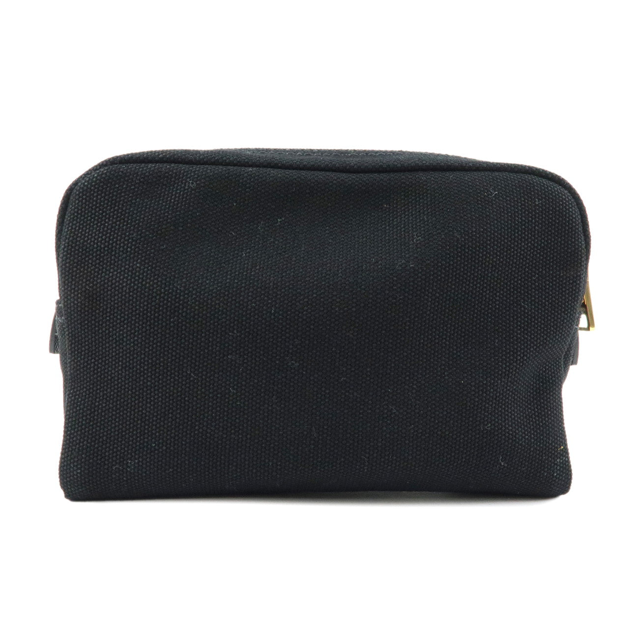 PRADA Logo Canapa Canvas Cosmetic Pouch Black 1NA021