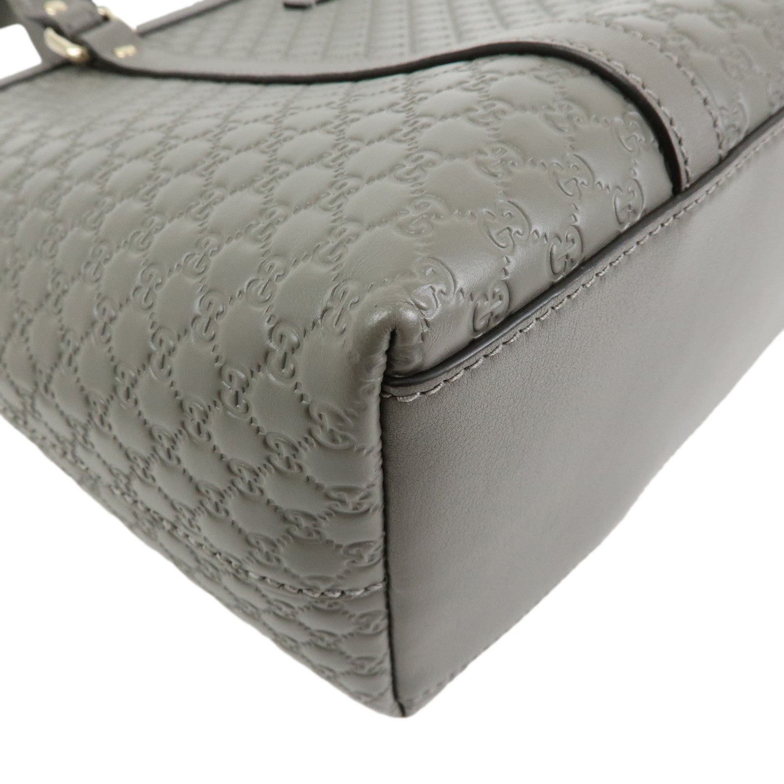 GUCCI Microguccissima Leather 2Way Bag Hand Bag Grey 449656