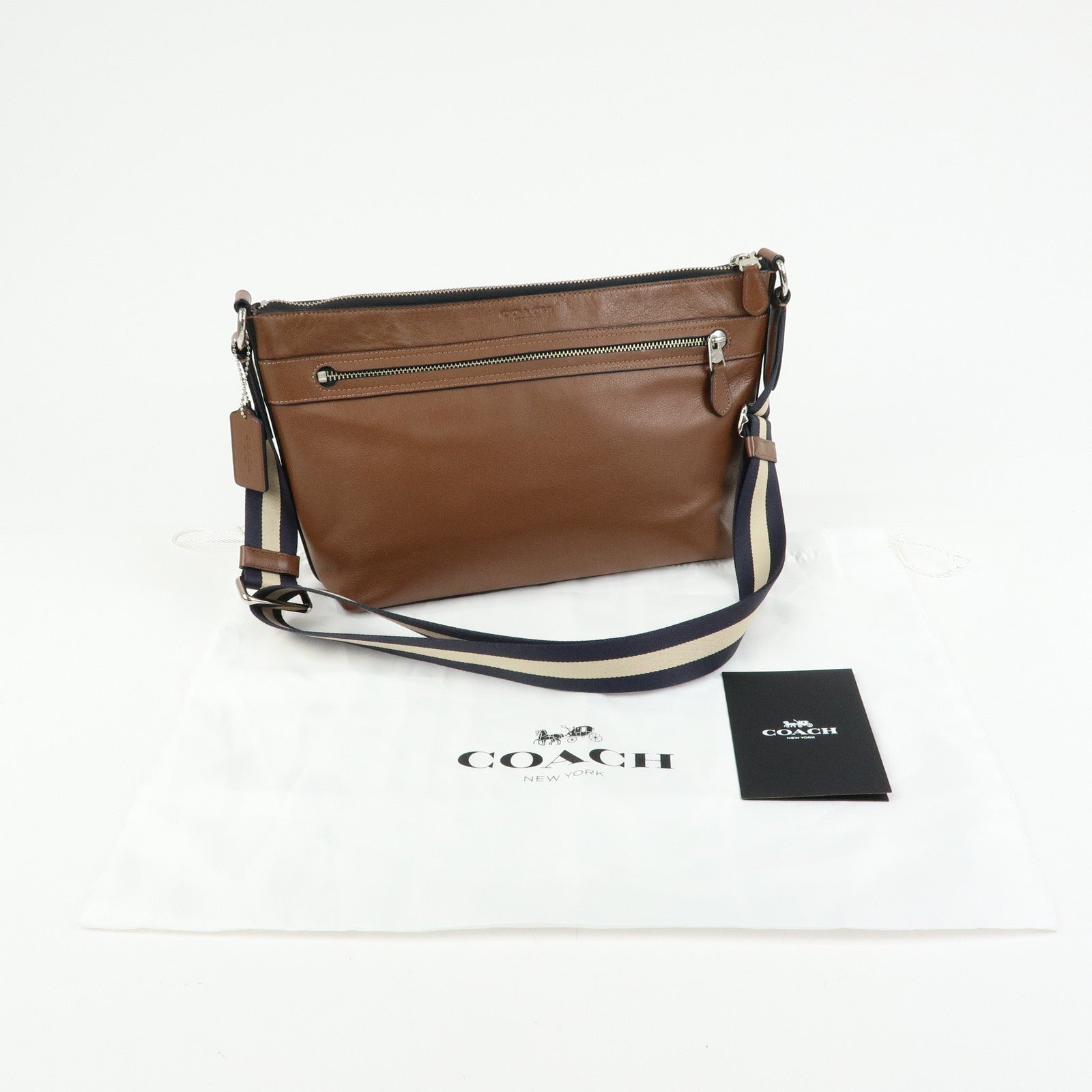 COACH Leather Charles Flight Bag Shoulder Bag Crossbody Bag Brown