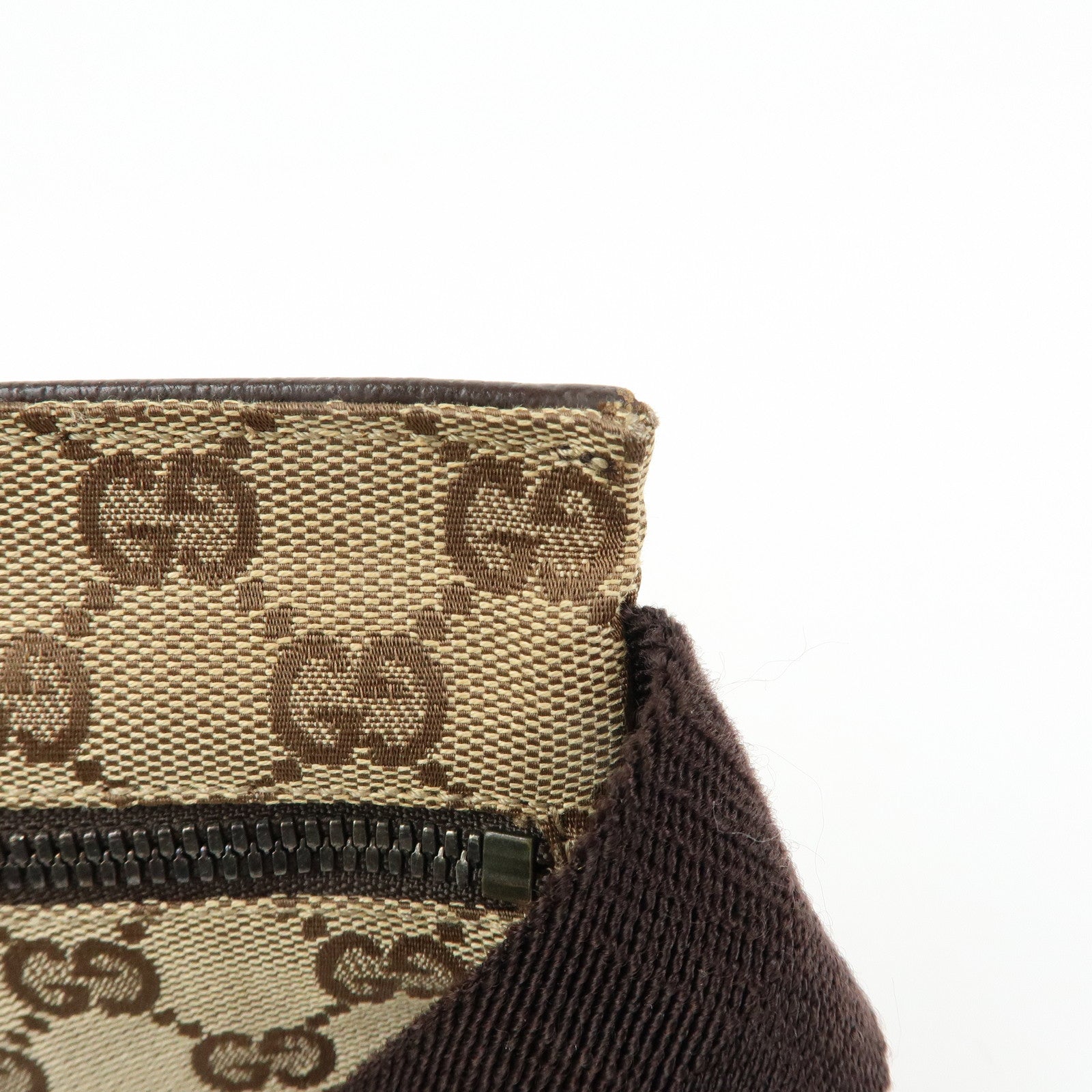 GUCCI GG Canvas Leather Waist Pouch Body Bag Beige Brown 28566