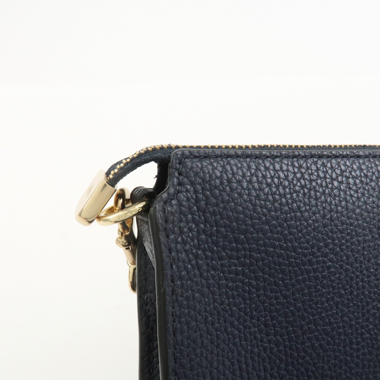 COACH Logo Leather Shoulder Bag Crossbody Bag Navy