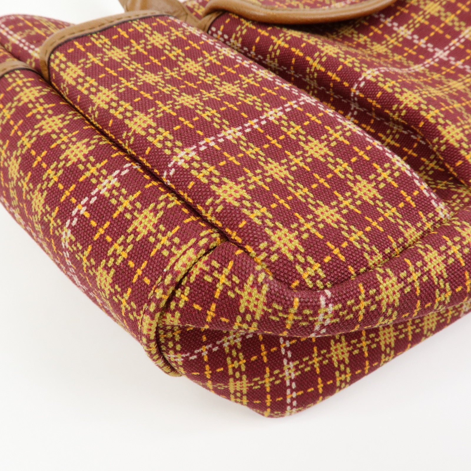 GUCCI Children’s Canvas Leather Tote Bag Bordeaux Brown 628150