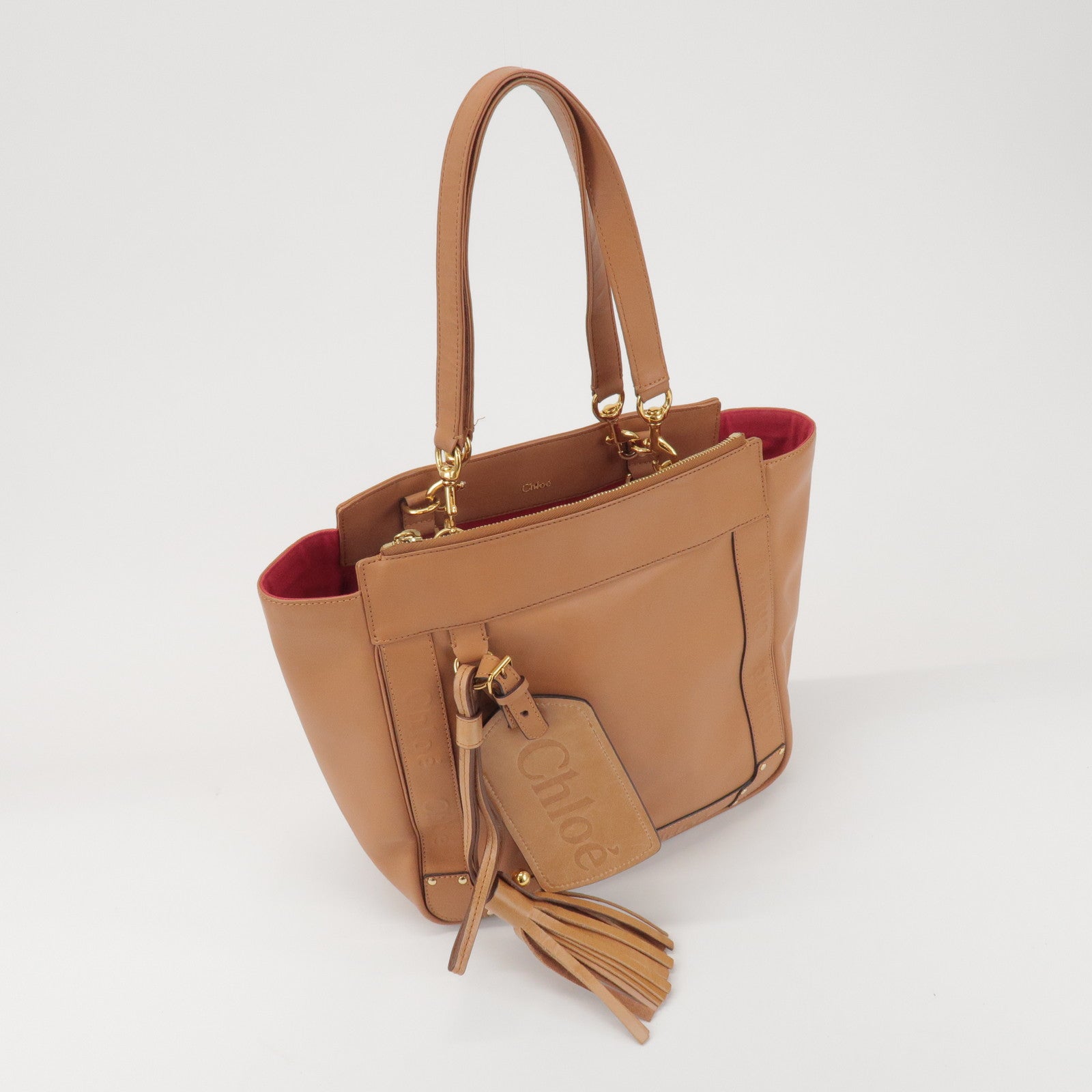 Chloe Eden Leather Tote Bag Shoulder Bag Hand Bag Brown