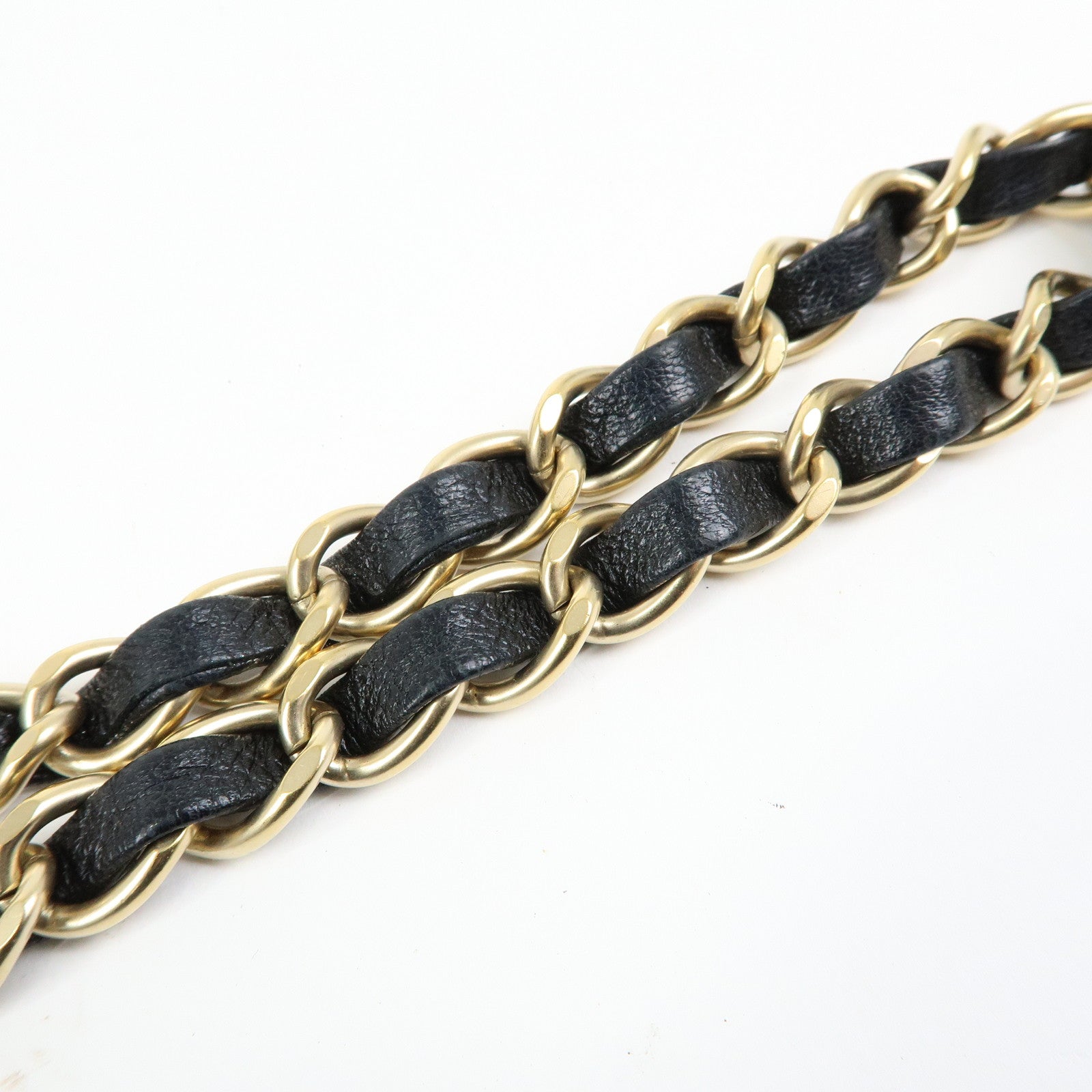 CHANEL Icon Line COCO Mark Lamb Skin Chain Shoulder Bag Black