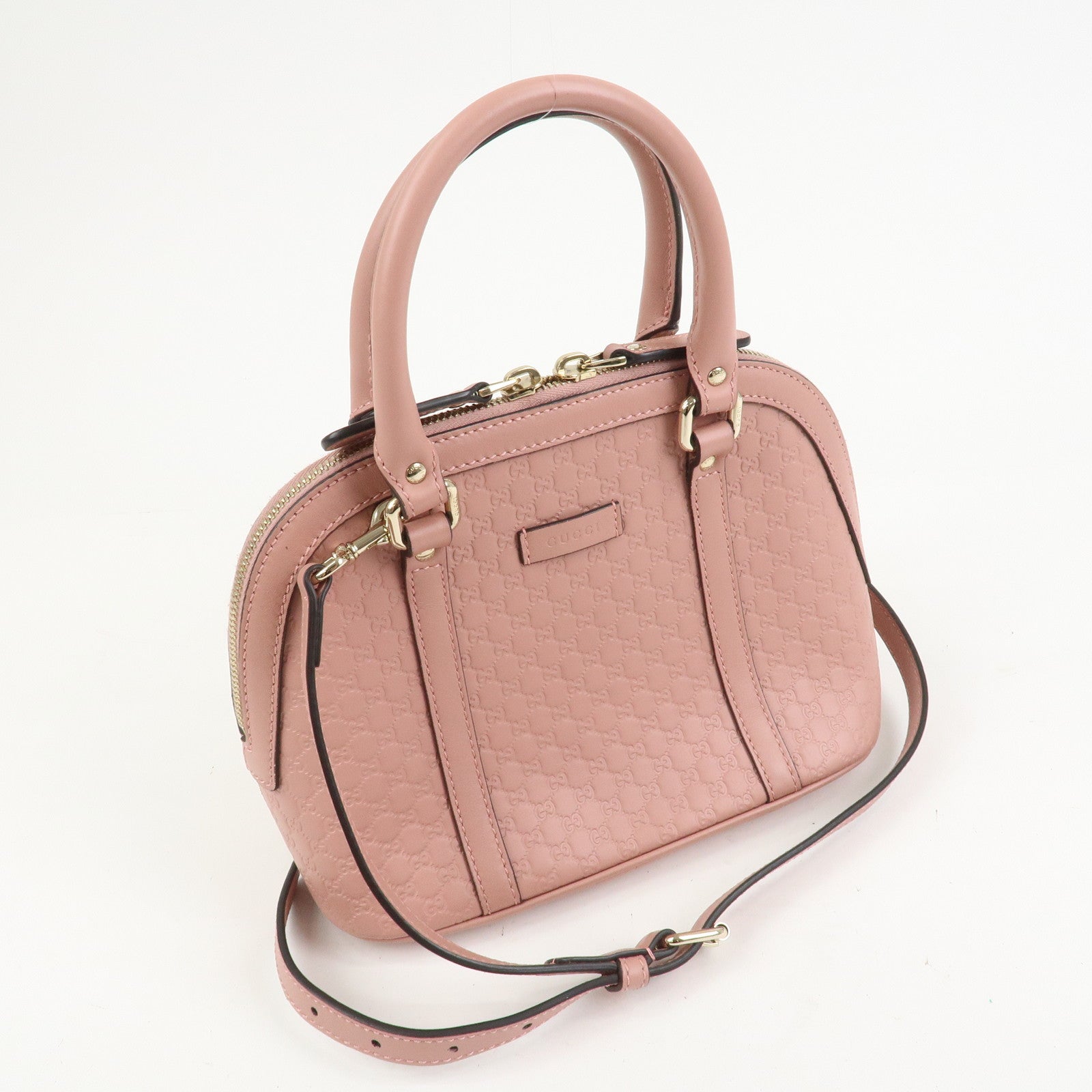 GUCCI Micro Guccissima Leather 2Way Hand Shoulder Bag Pink 449654