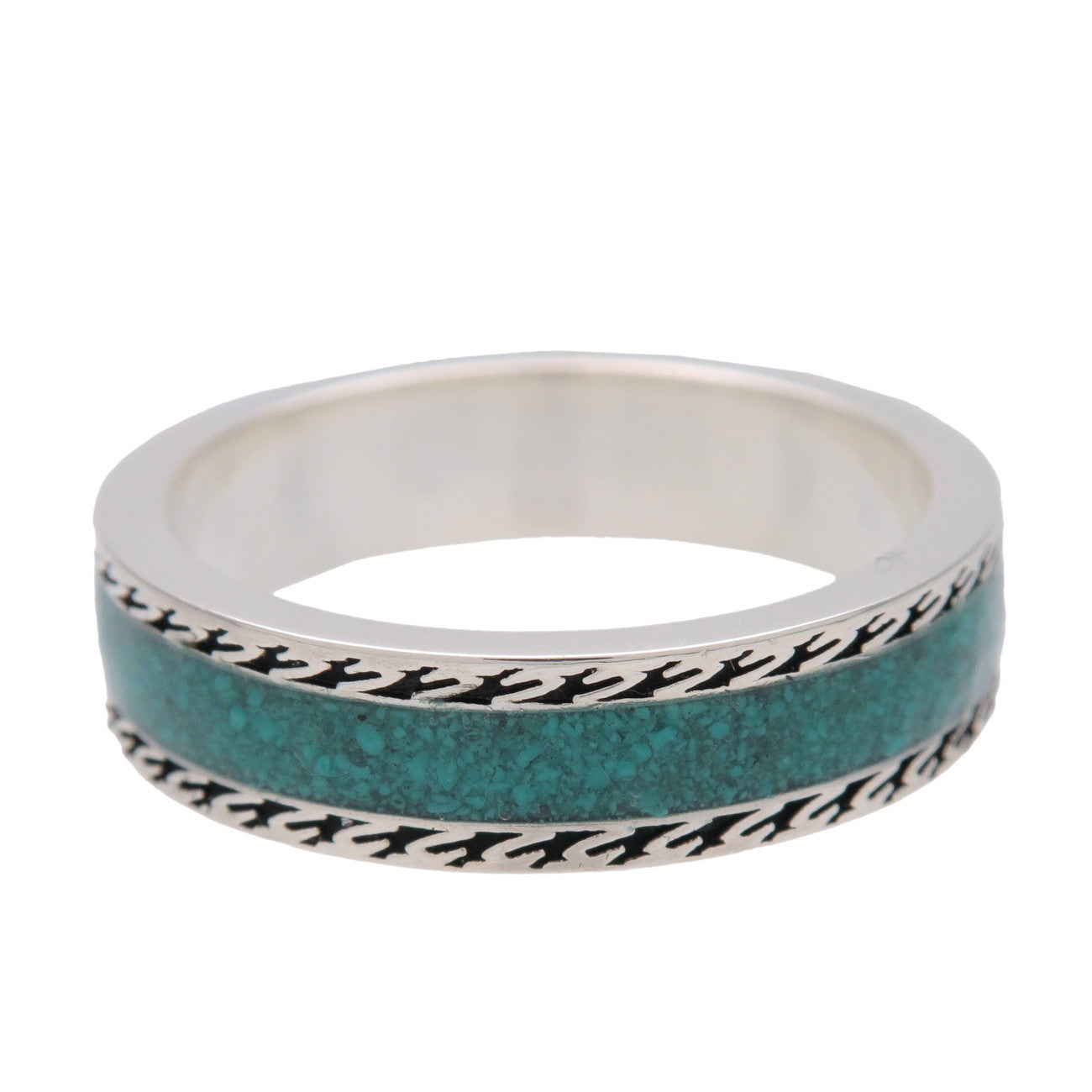 GUCCI Interlocking G Turquoise Enamel Ring SV925 #24 US10.75 EU64