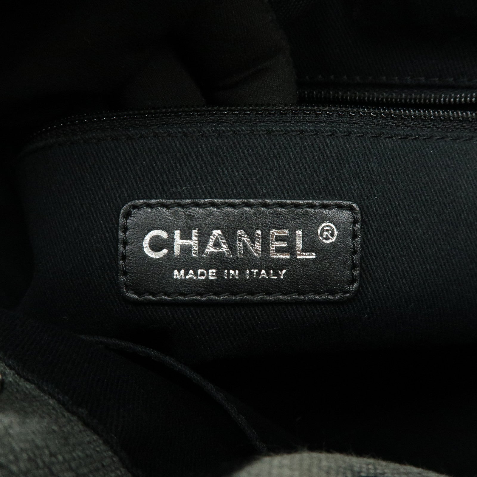 CHANEL Deauville PM Canvas Leather Chain Tote Bag Grey A66939