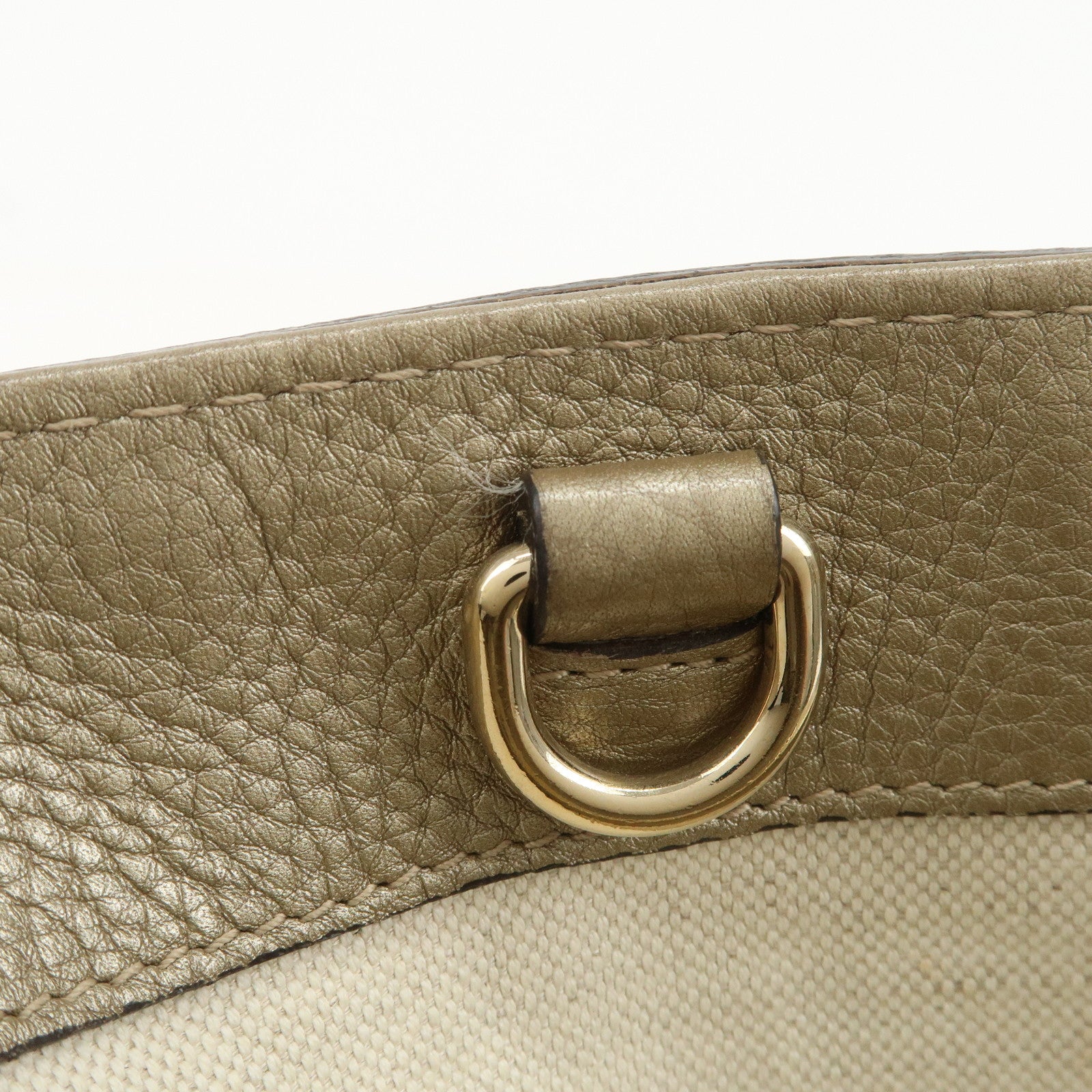 GUCCI Bamboo Leather Tote Bag Shoulder Bag Champagne Gold 269945