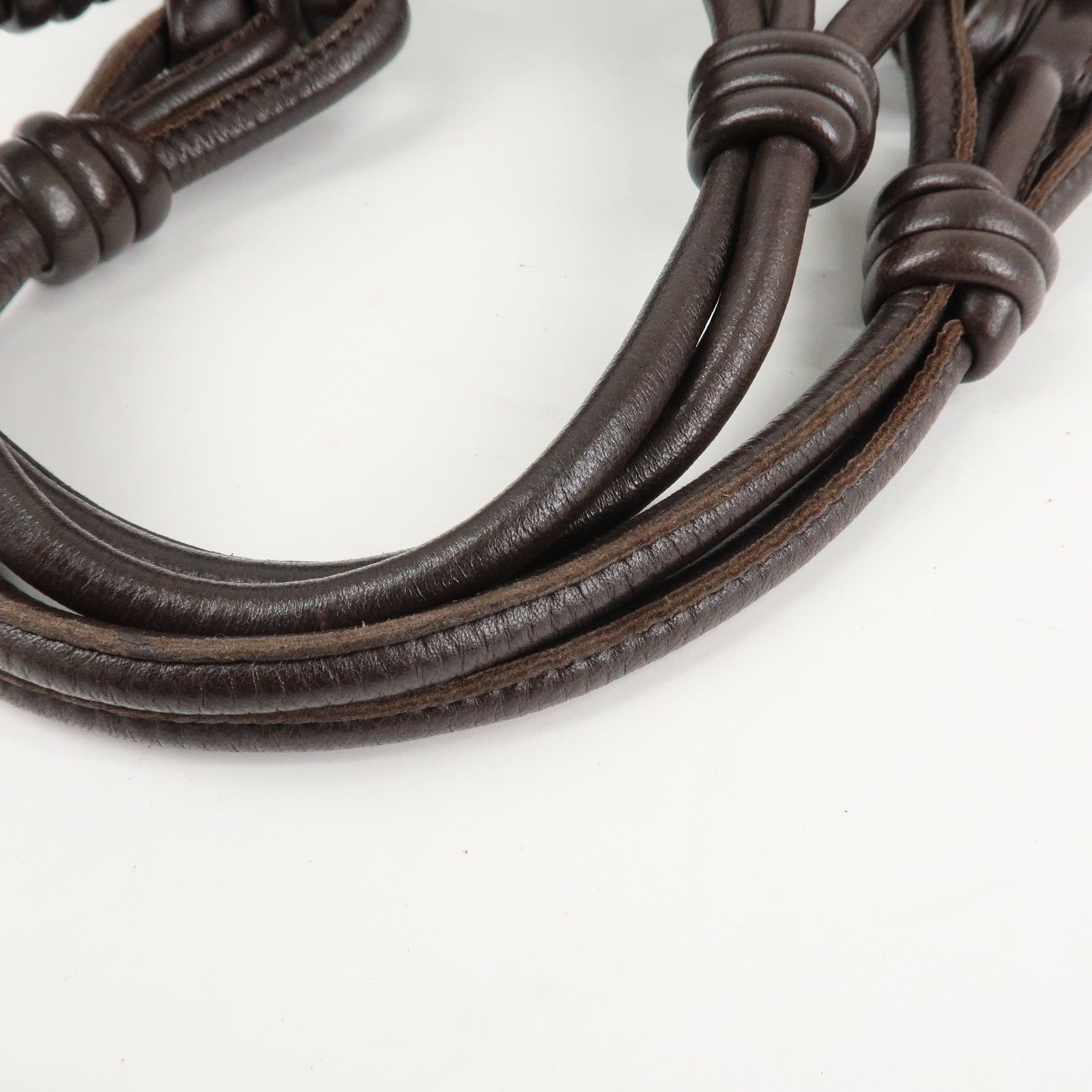 LOEWE Anagram Nappa Leather Shoulder Bag Brown Used